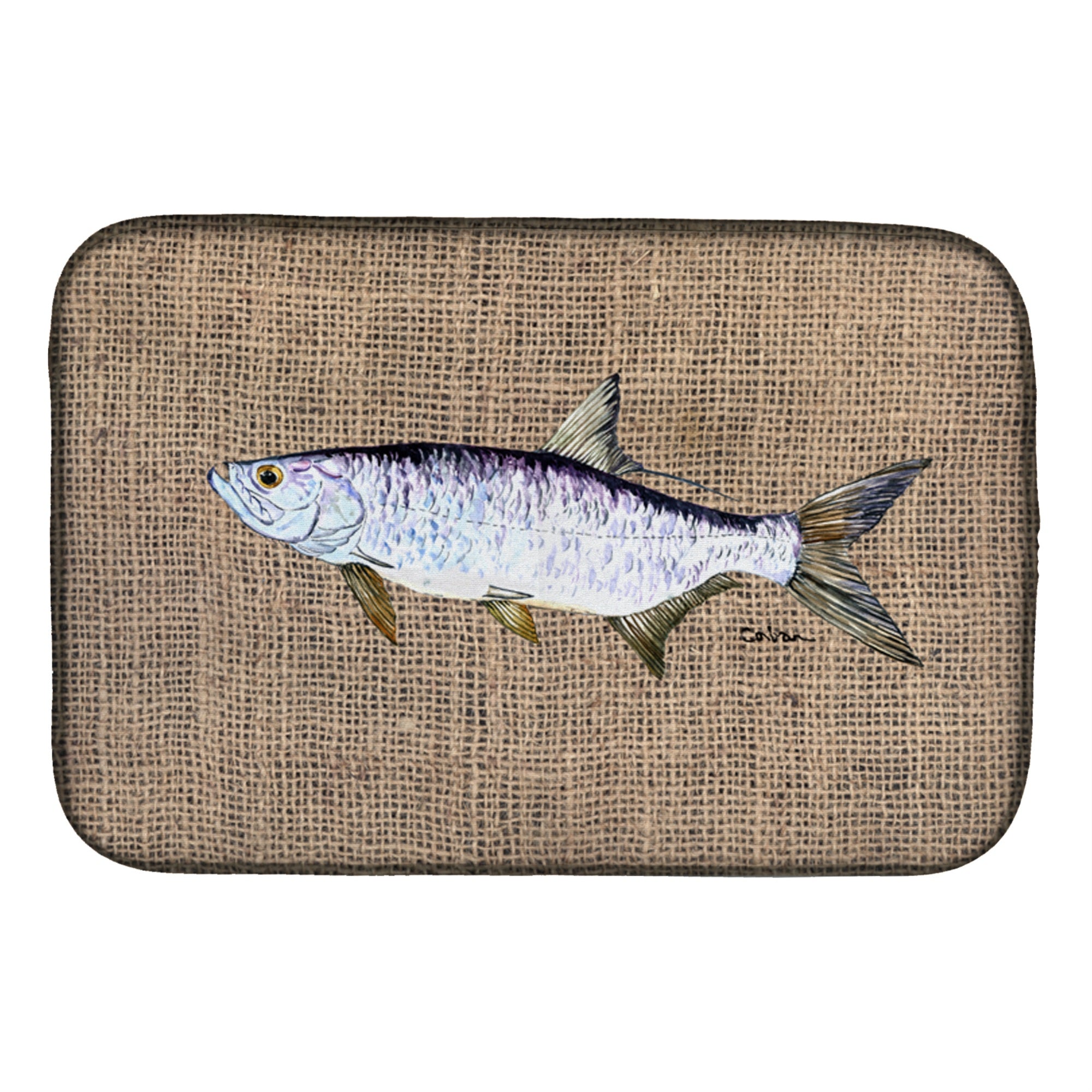 Caroline'S Treasures Fish-Tarpon Dish Drying Mat, 14 X 21, Multicolor