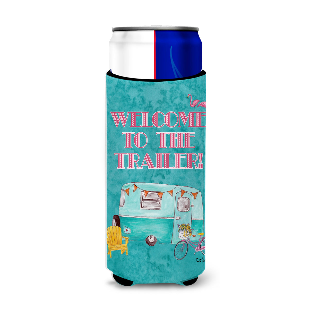 Welcome To The Trailer  Retro Glamping Trailer Ultra Beverage Insulators For Slim Cans 8782Muk