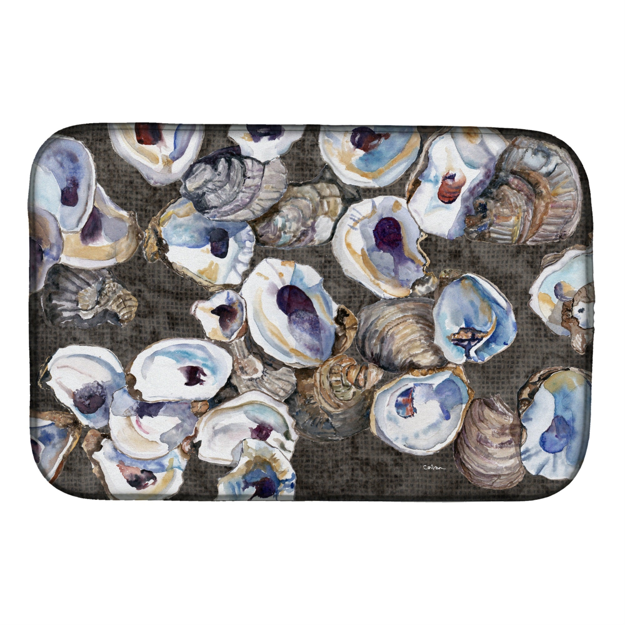 Caroline'S Treasures Oysters Dish Drying Mat, 14 X 21, Multicolor