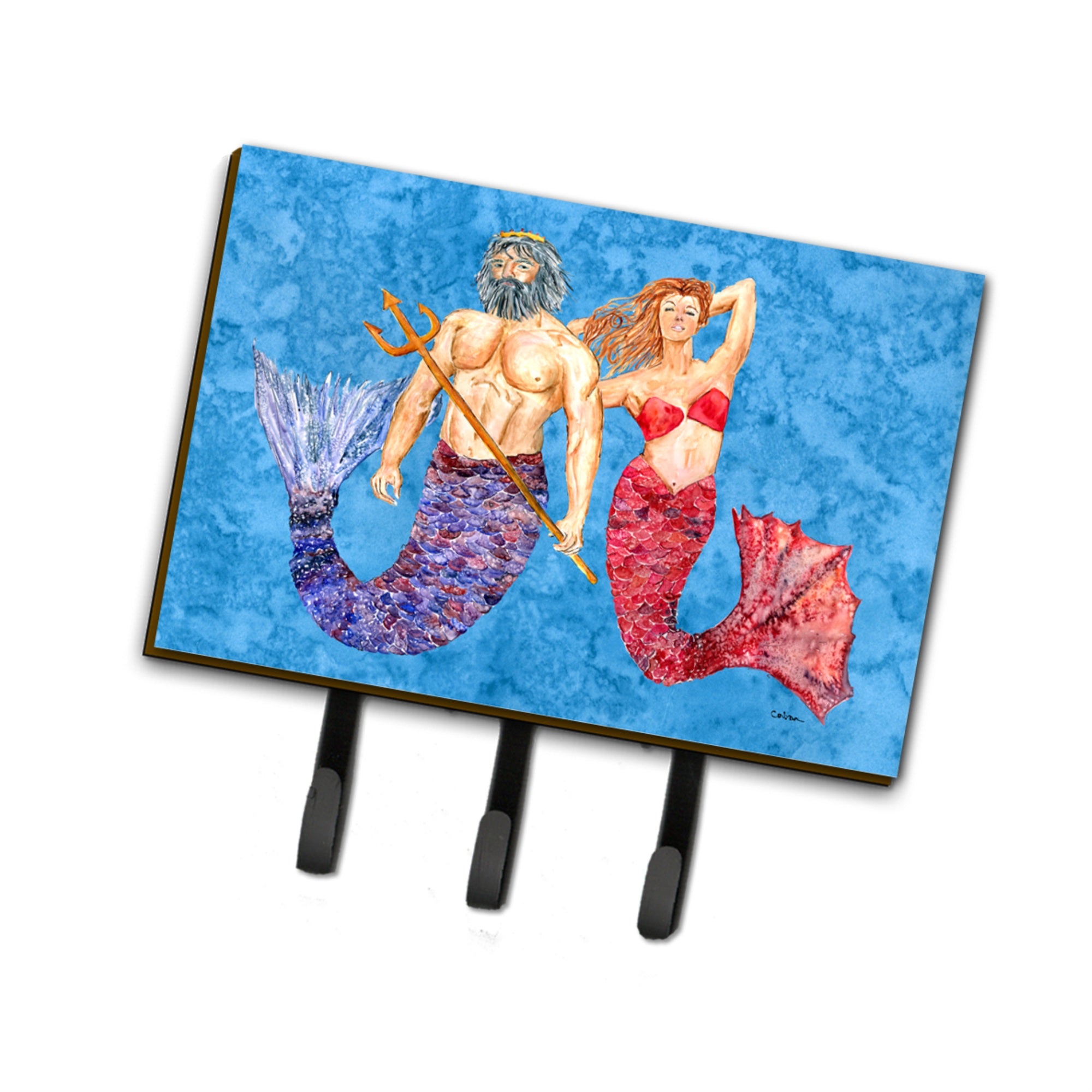 Caroline'S Treasures 8801Th68 Mermaid And Merman Leash Or Key Holder, Large, Multicolor