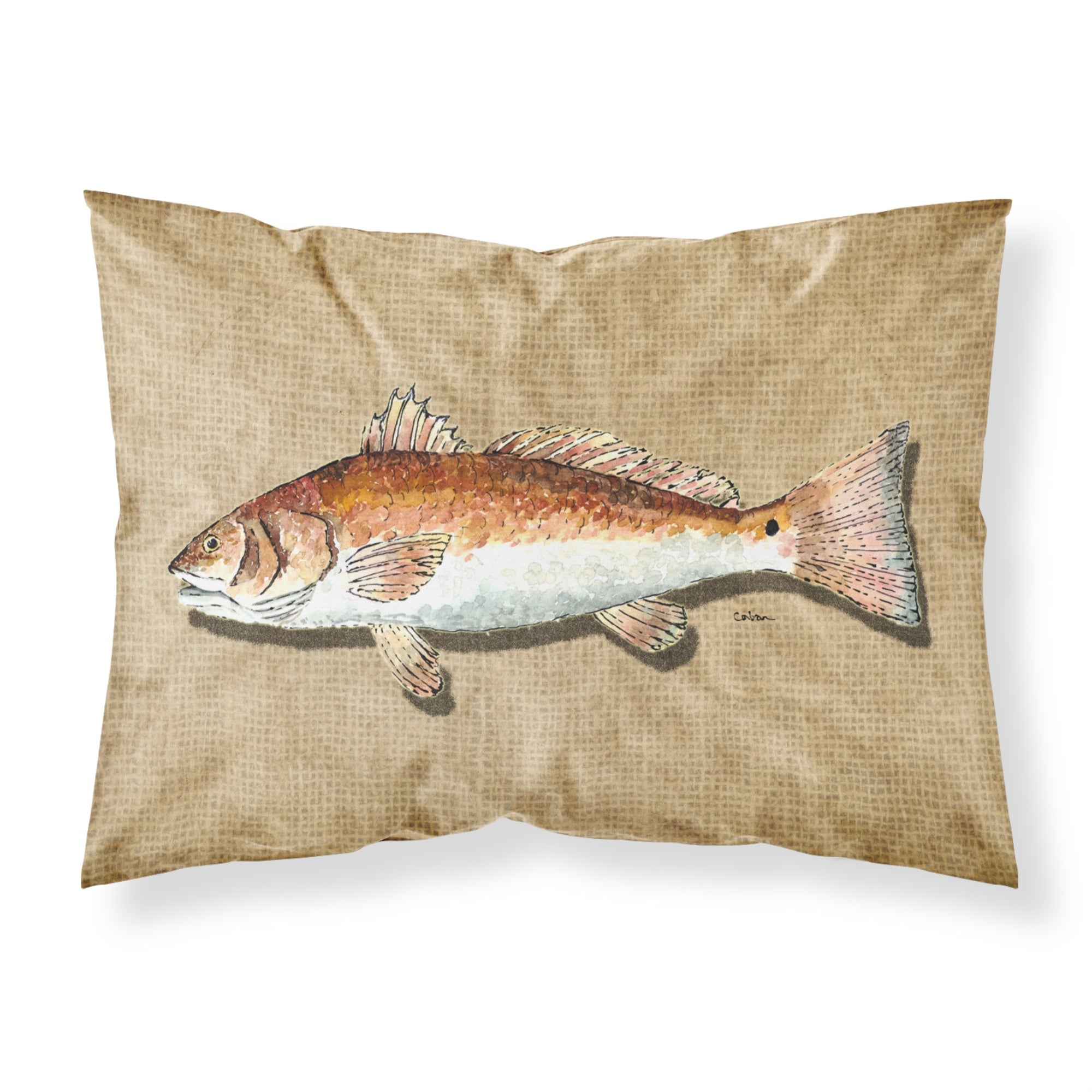 Caroline'S Treasures 8807Pillowcase Red Fish Moisture Wicking Fabric Standard Pillowcase, Large, Multicolor