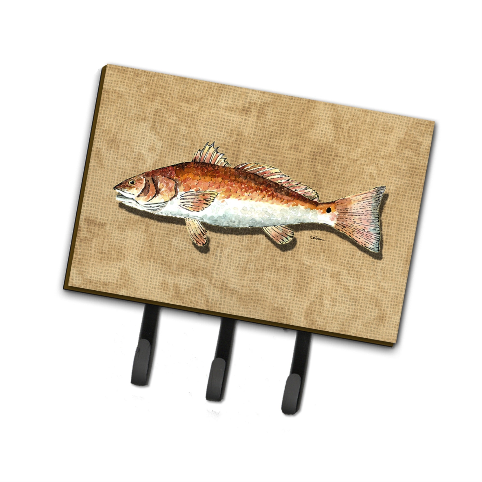 Caroline'S Treasures 8807Th68 Red Fish Leash Or Key Holder, Large, Multicolor