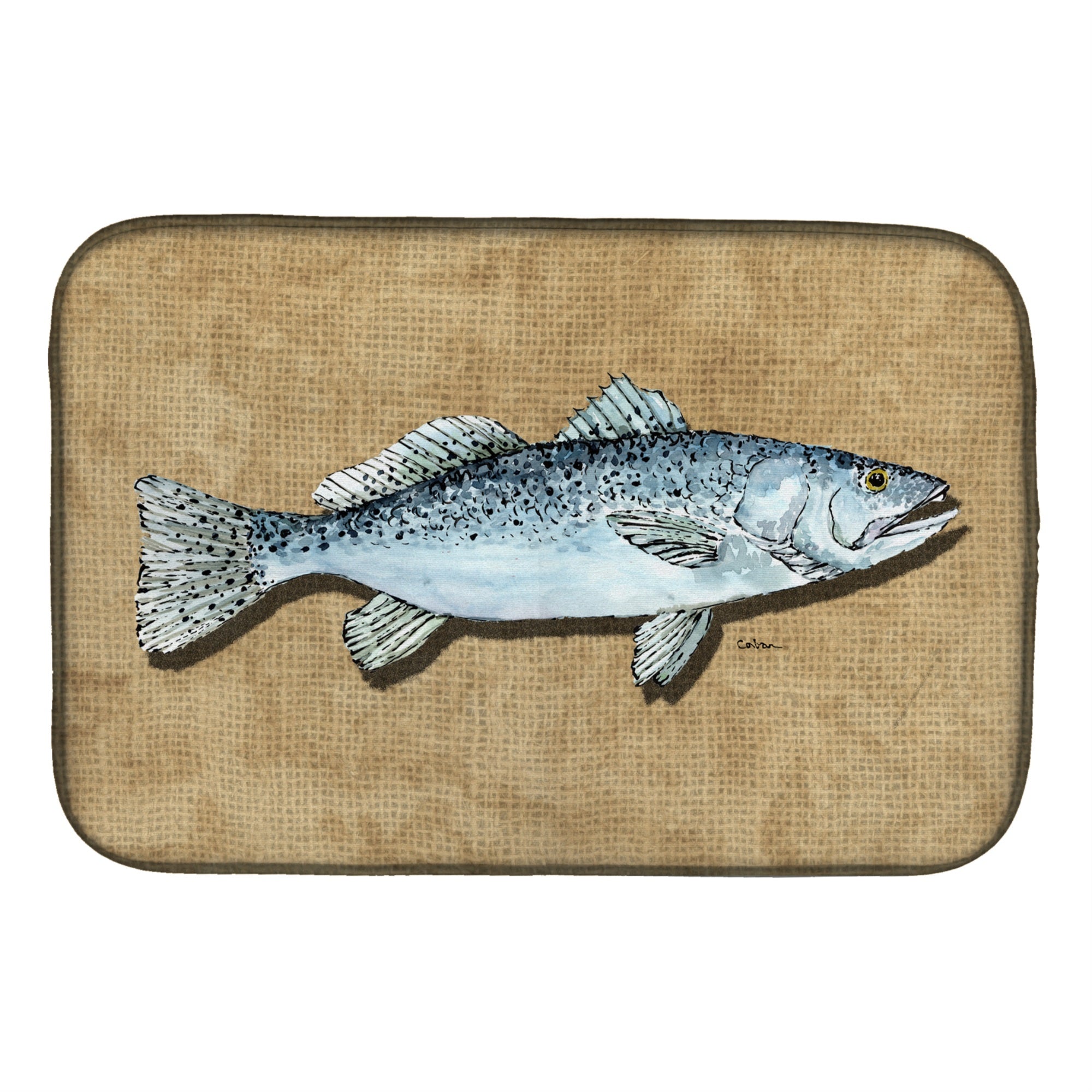 Caroline'S Treasures Speckled Trout Dish Drying Mat, 14 X 21, Multicolor