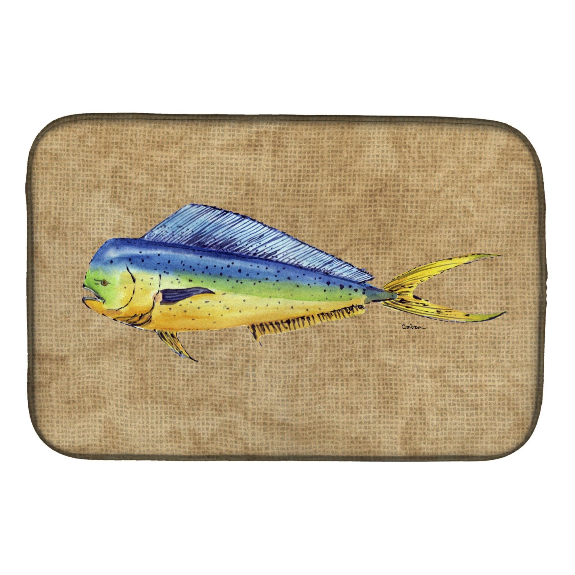 Caroline'S Treasures Dolphin Mahi Dish Drying Mat, 14 X 21, Multicolor
