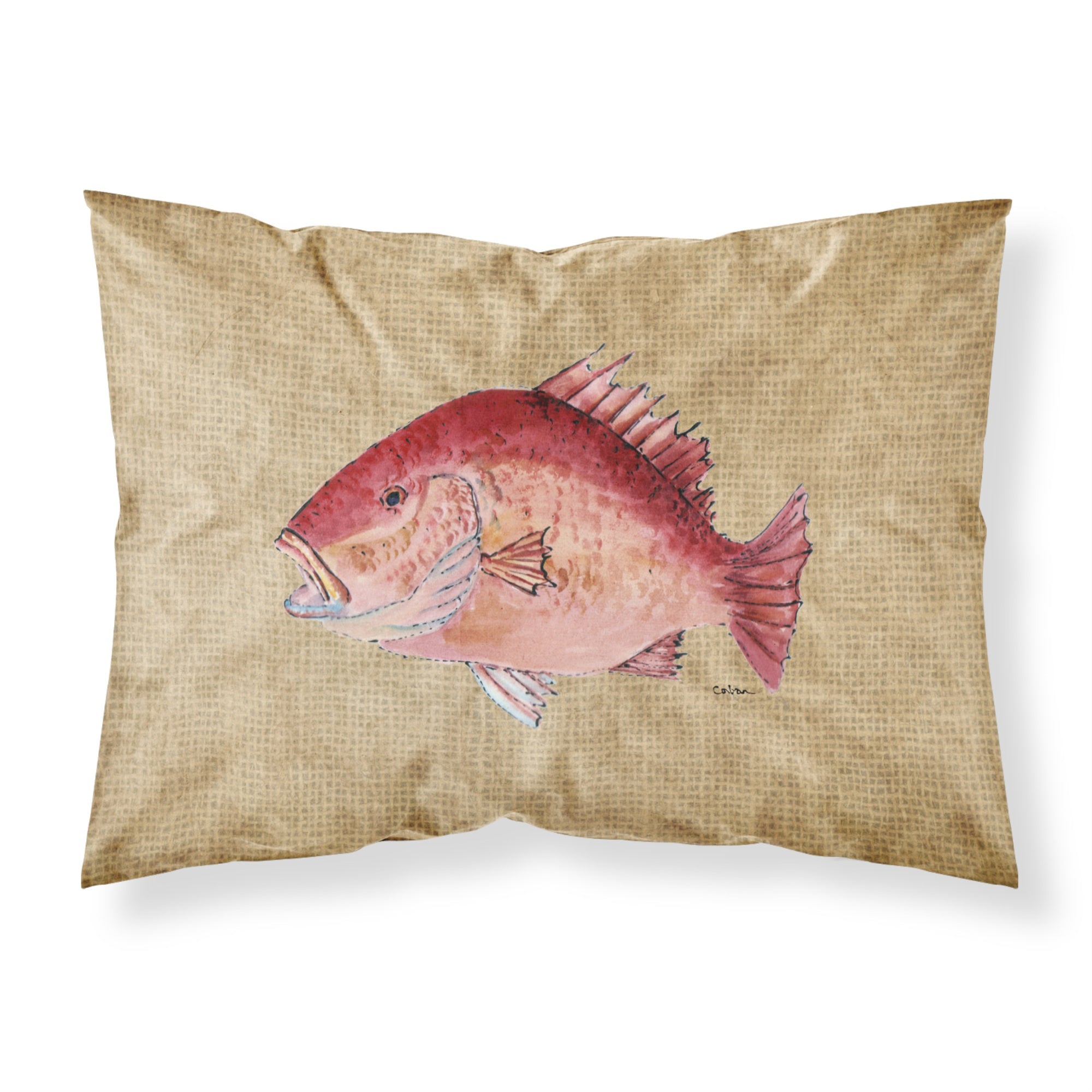 Caroline'S Treasures 8812Pillowcase Strawberry Snapper Moisture Wicking Fabric Standard Pillowcase, Large, Multicolor