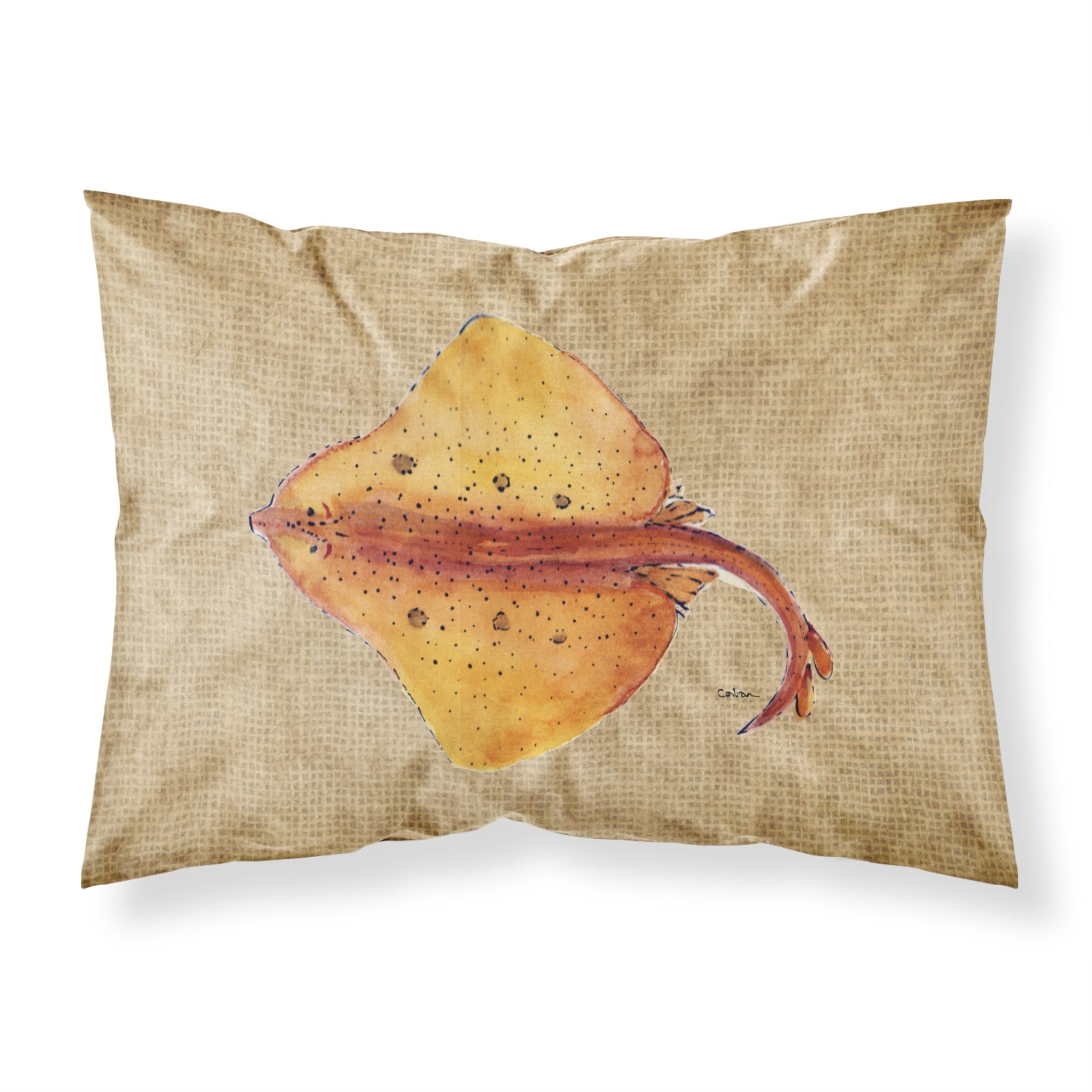 Caroline'S Treasures 8815Pillowcase Blonde Ray Stingray Moisture Wicking Fabric Standard Pillowcase, Large, Multicolor
