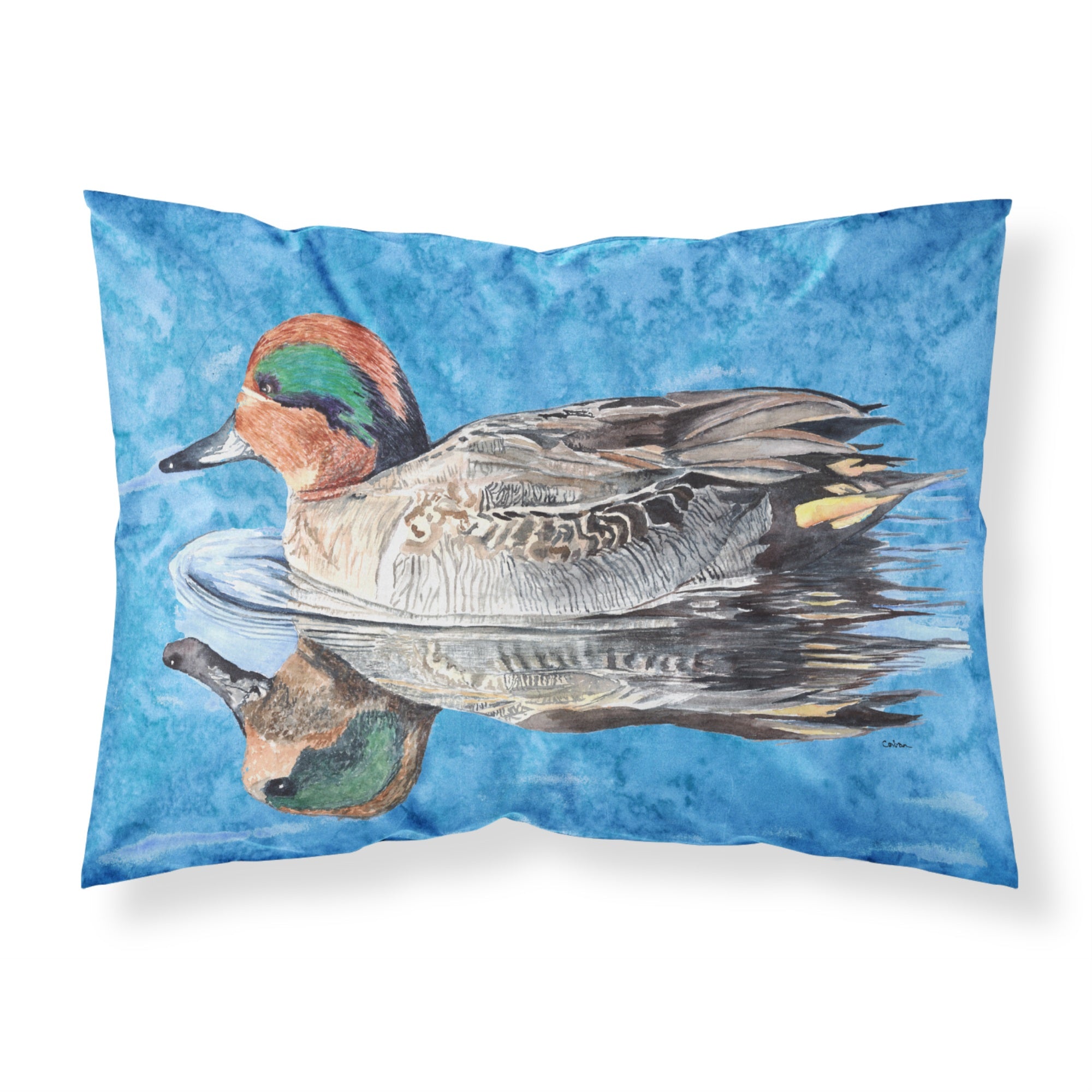 Caroline'S Treasures 8830Pillowcase Teal Duck Moisture Wicking Fabric Standard Pillowcase, Large, Multicolor