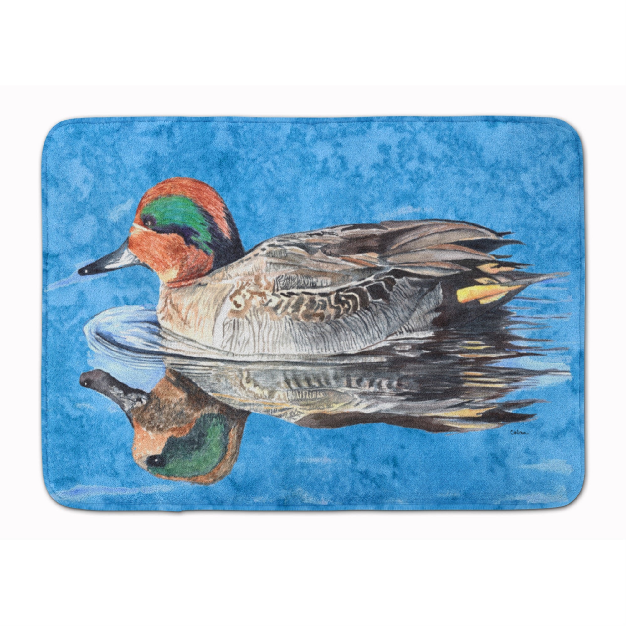 Caroline'S Treasures Teal Duck Floor Mat, 19 X 27, Multicolor