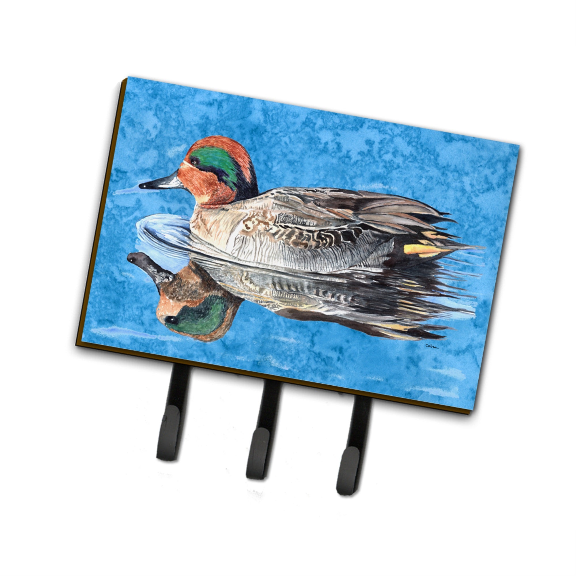 Caroline'S Treasures 8830Th68 Teal Duck Leash Or Key Holder, Large, Multicolor