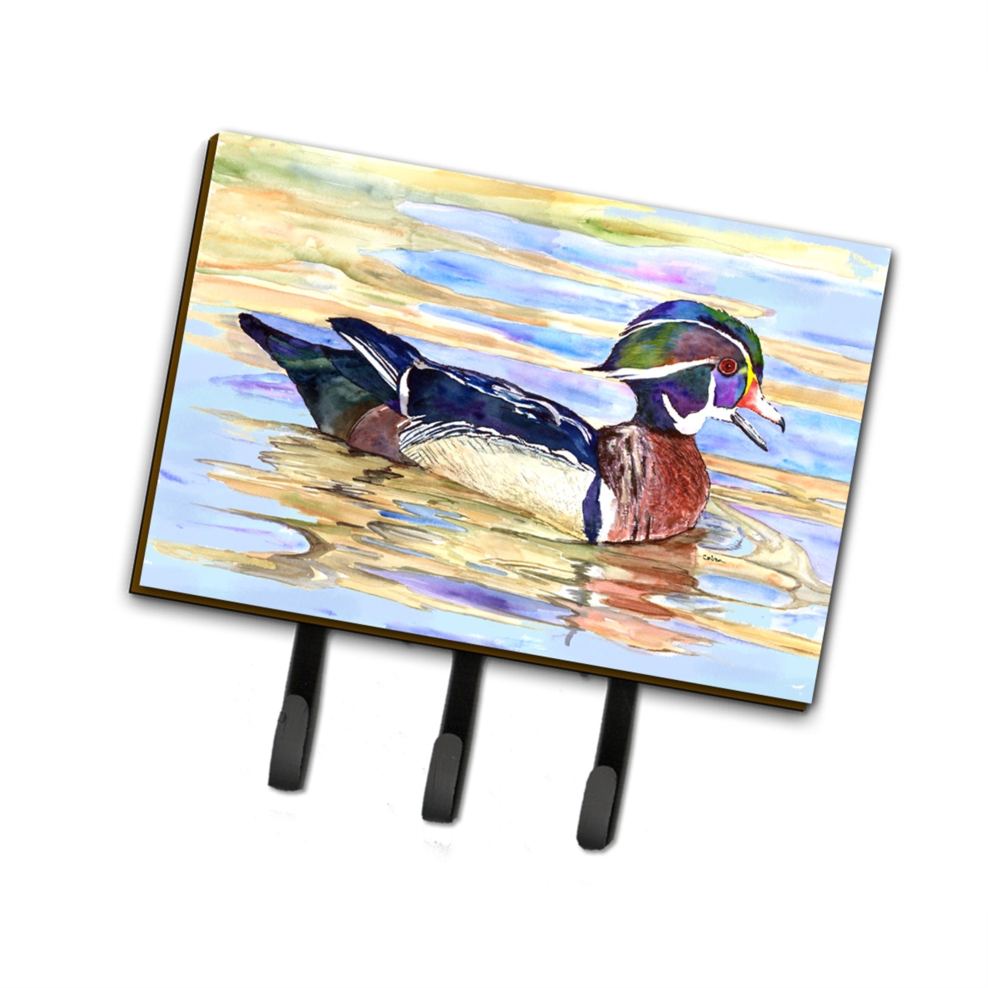 Caroline'S Treasures 8831Th68 Wood Duck Leash Or Key Holder, Large, Multicolor