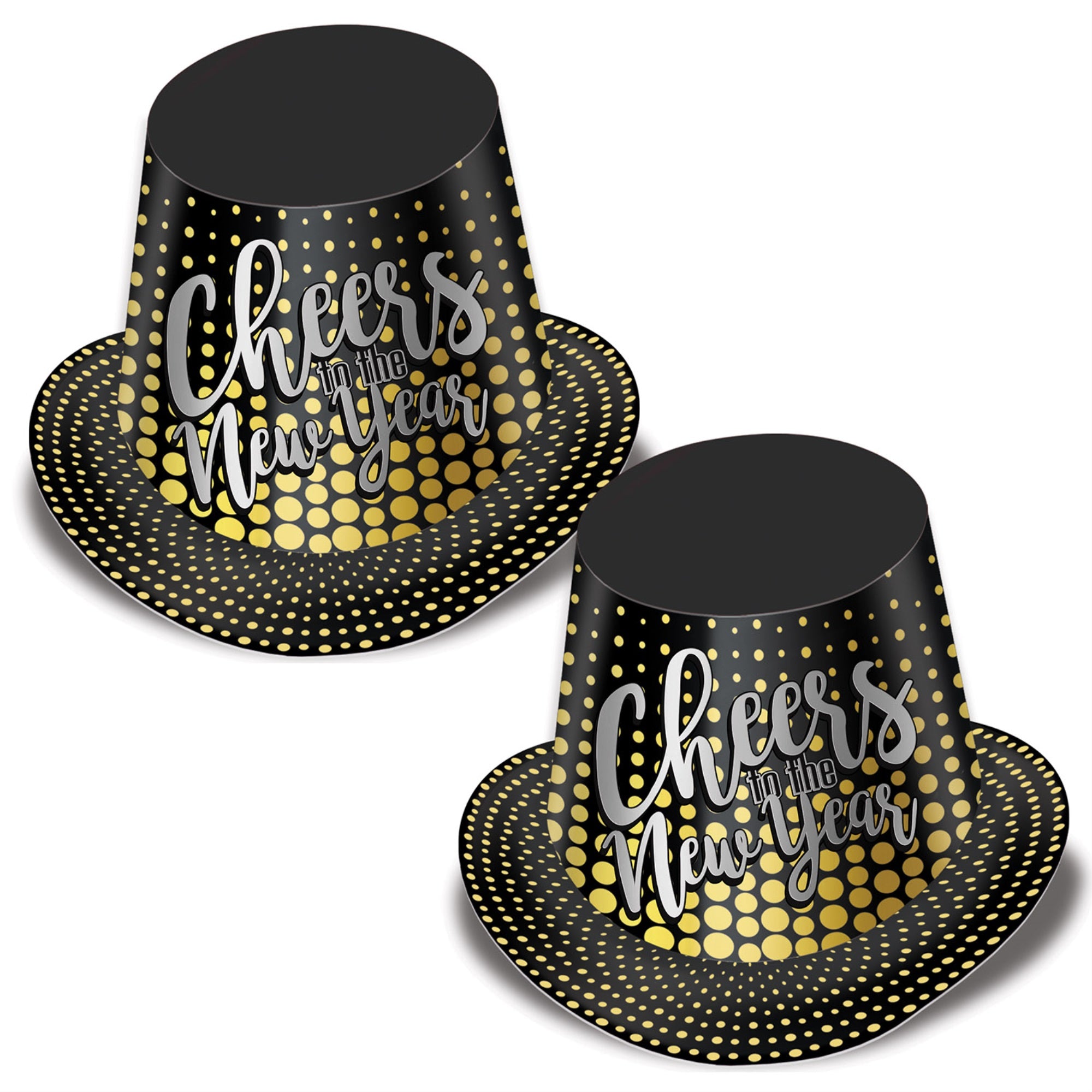 Silver & Gold Cheers To The Ny Hi-Hat, (Pack Of 25)