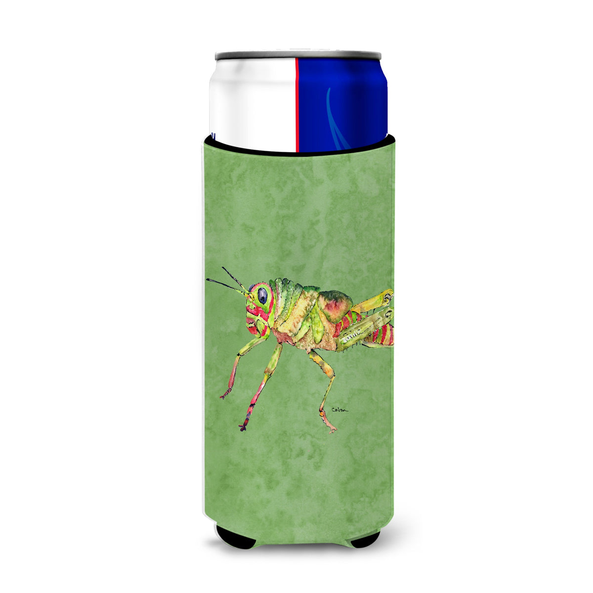 Grasshopper On Avacado Ultra Beverage Insulators For Slim Cans 8848Muk