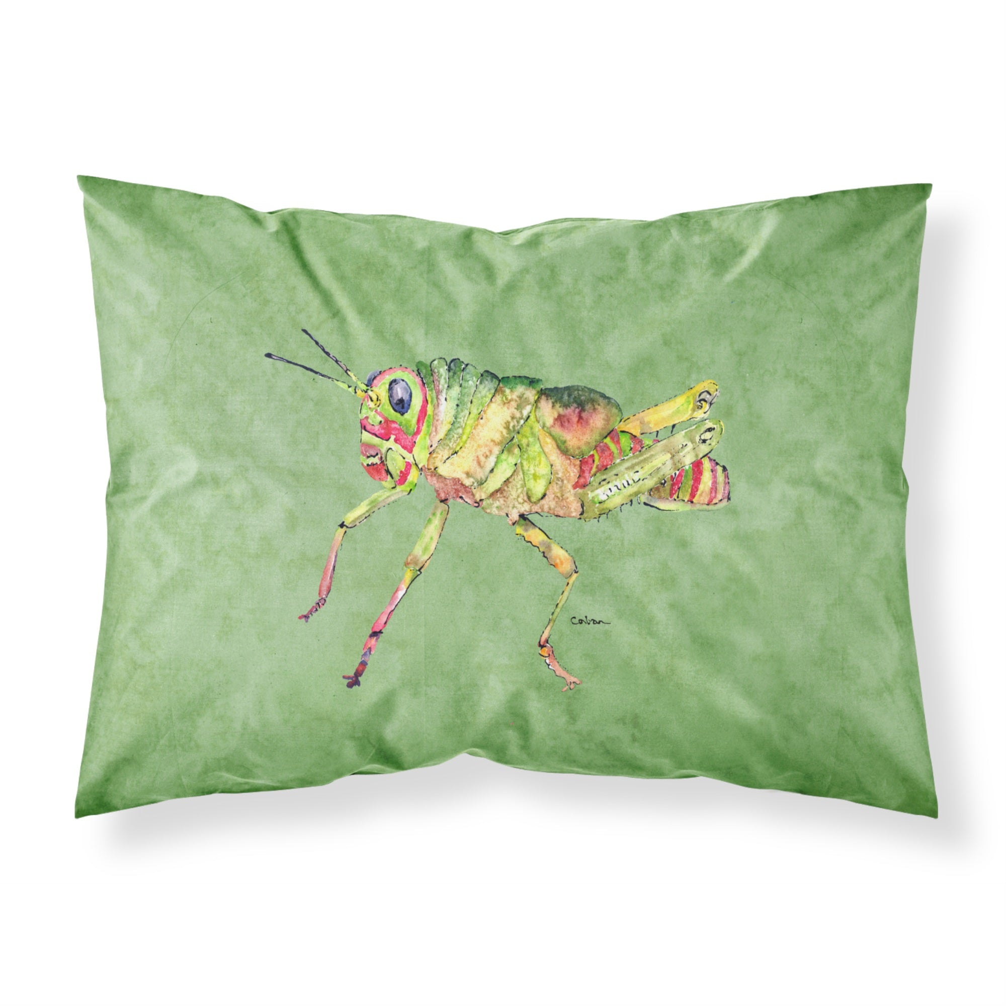 Caroline'S Treasures 8848Pillowcase Grasshopper On Avocado Moisture Wicking Fabric Standard Pillowcase, Large, Multicolor
