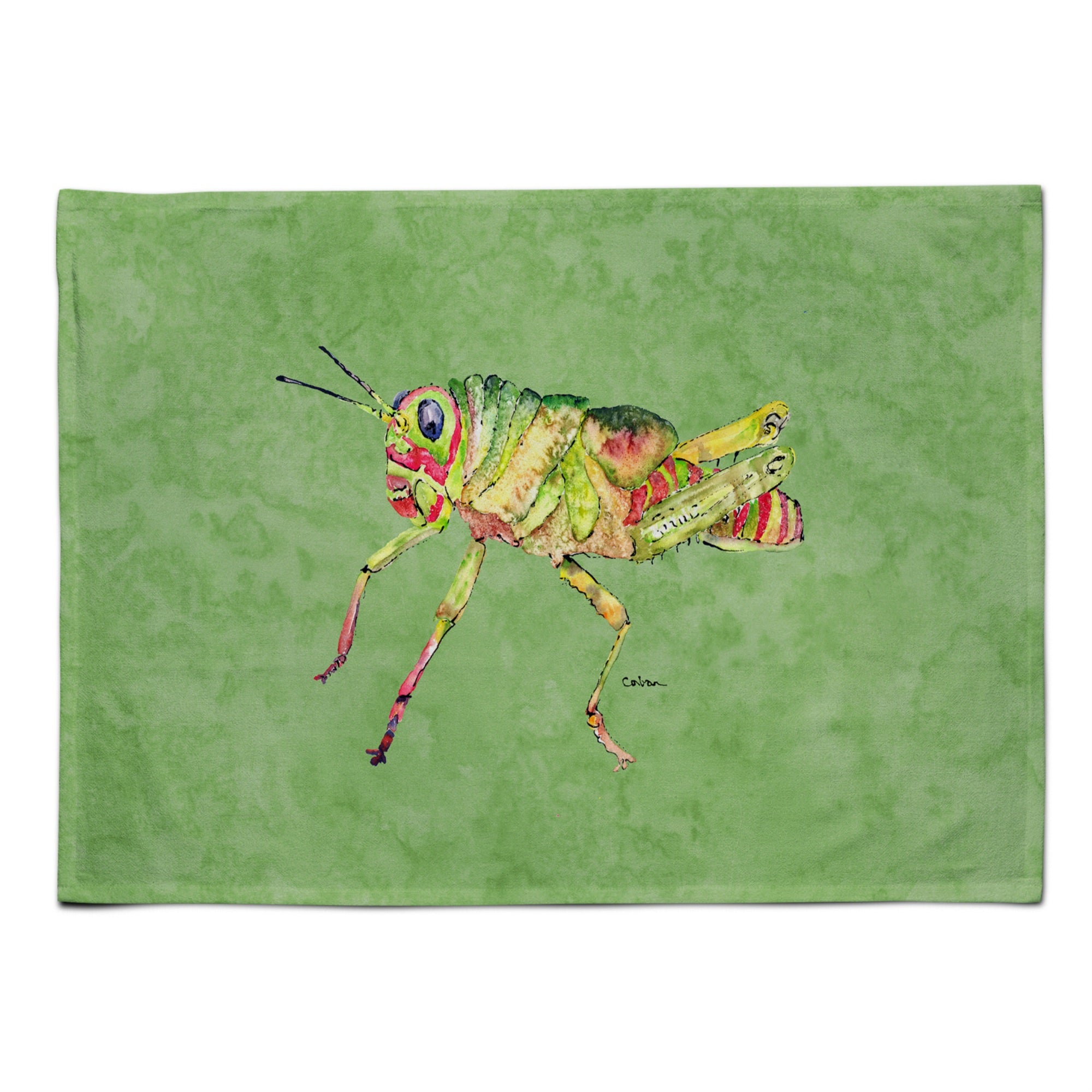 Caroline'S Treasures 8848Plmt Grasshopper On Avocado Fabric Placemat, Multicolor