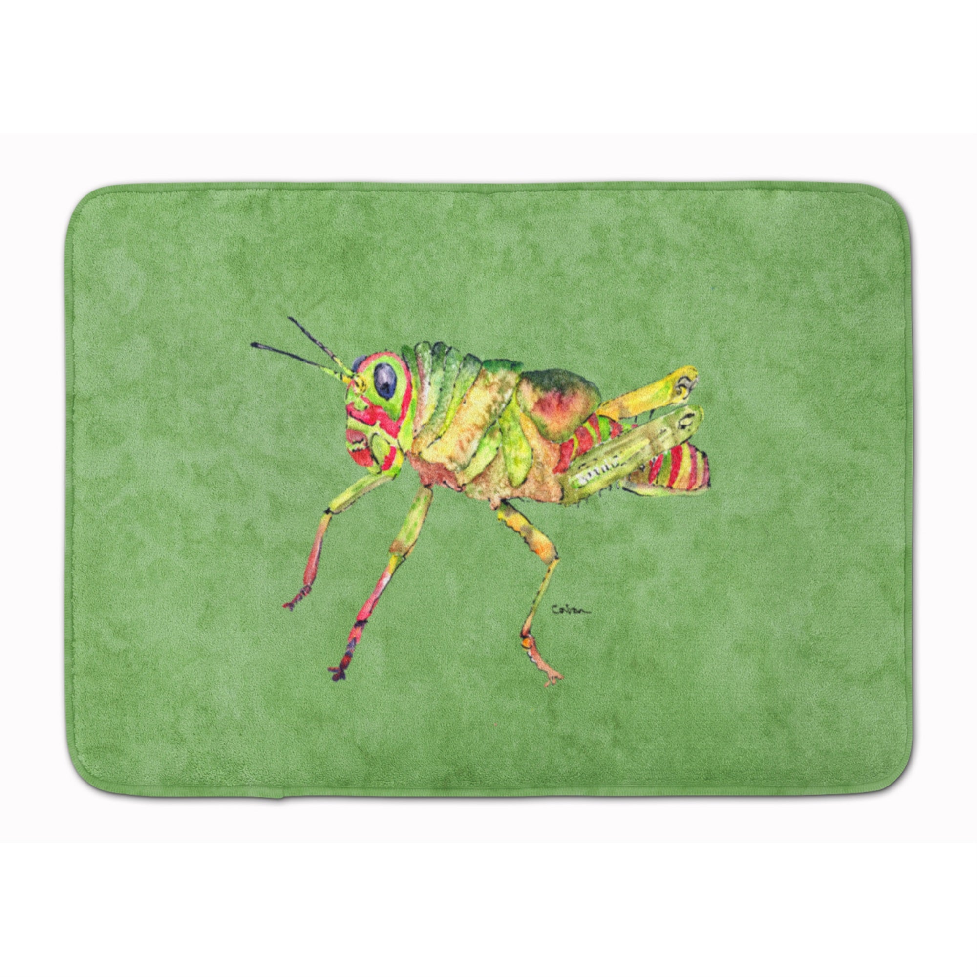 Caroline'S Treasures Grasshopper On Avacado Floor Mat, 19 X 27, Multicolor