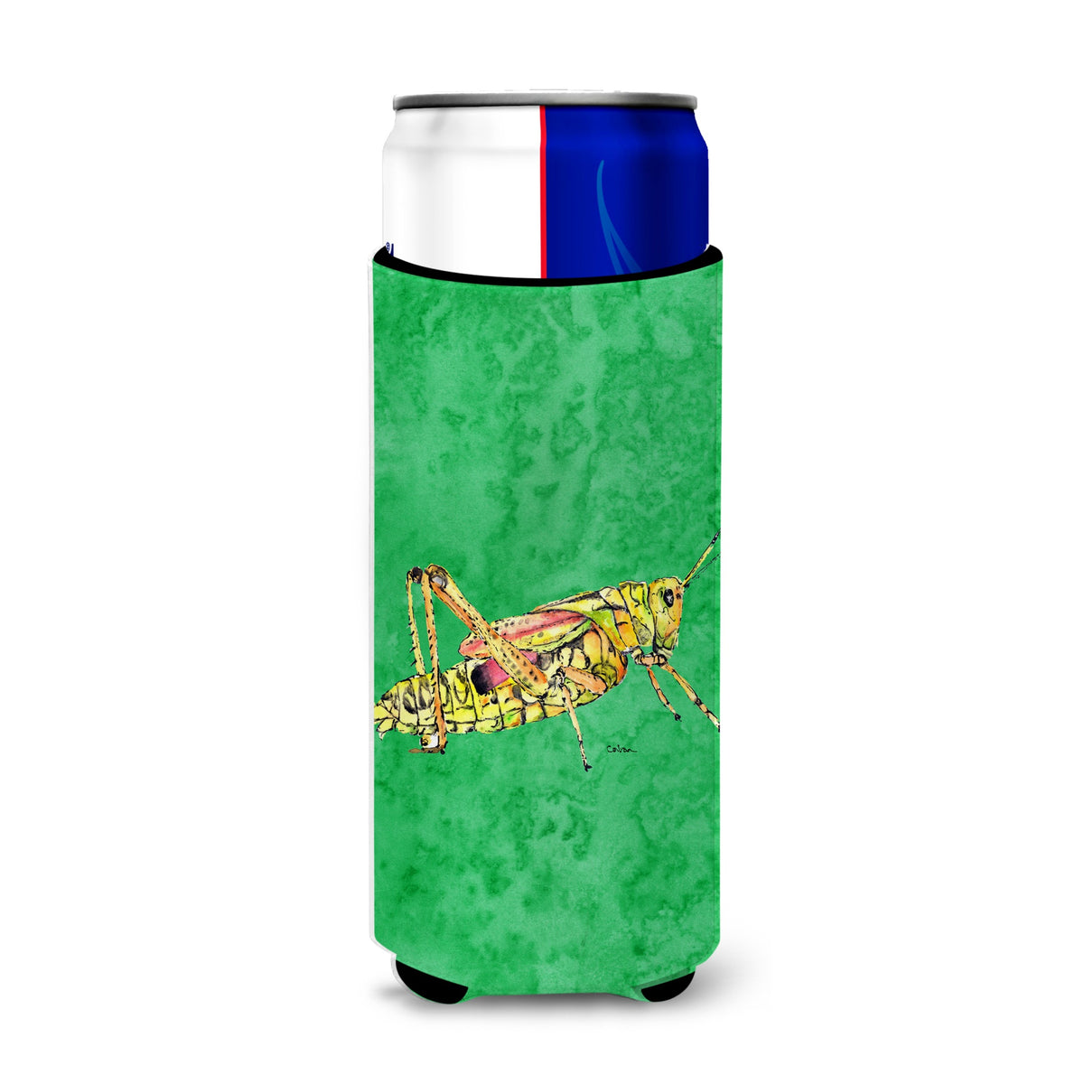 Grasshopper On Green Ultra Beverage Insulators For Slim Cans 8849Muk
