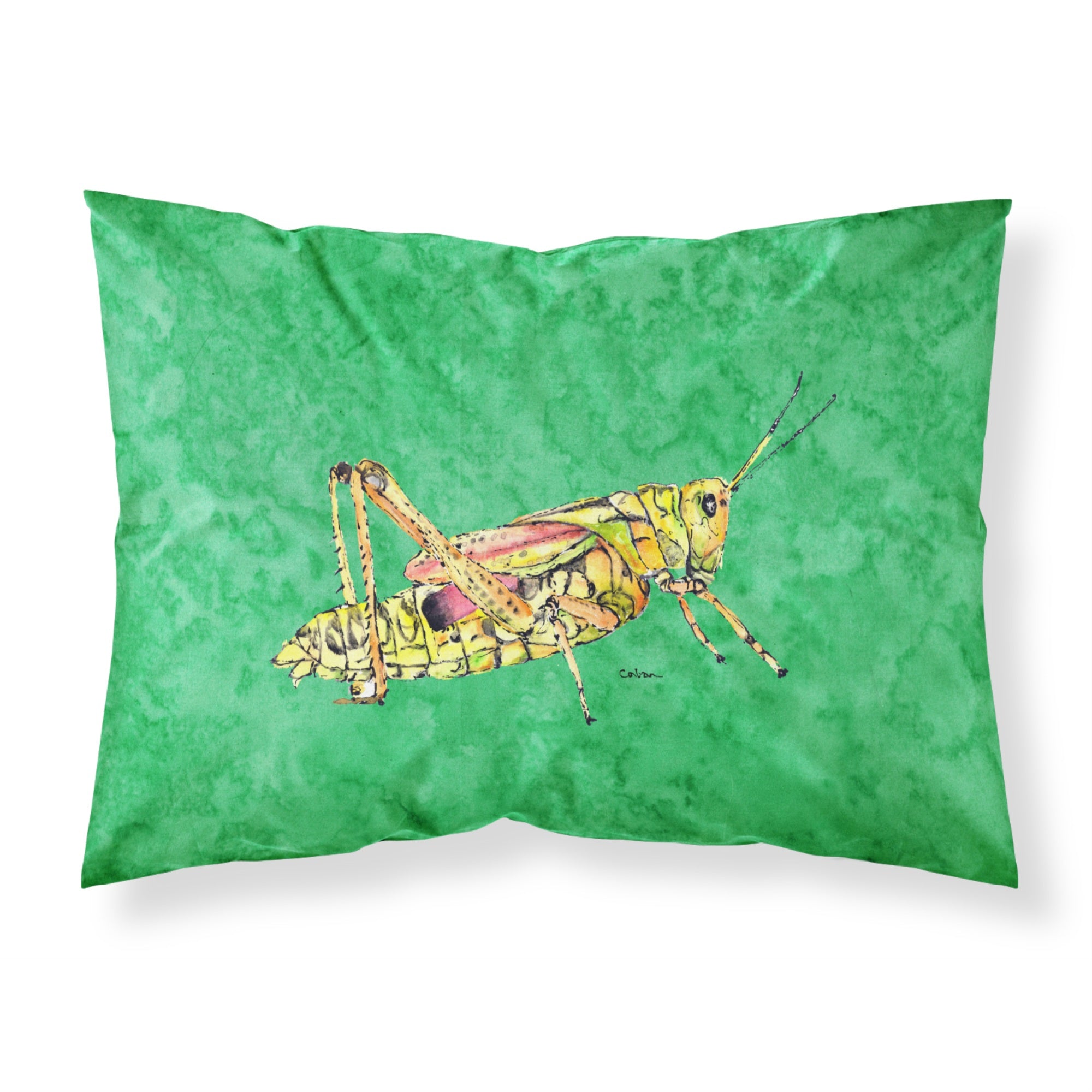 Caroline'S Treasures 8849Pillowcase Grasshopper On Green Moisture Wicking Fabric Standard Pillowcase, Large, Multicolor