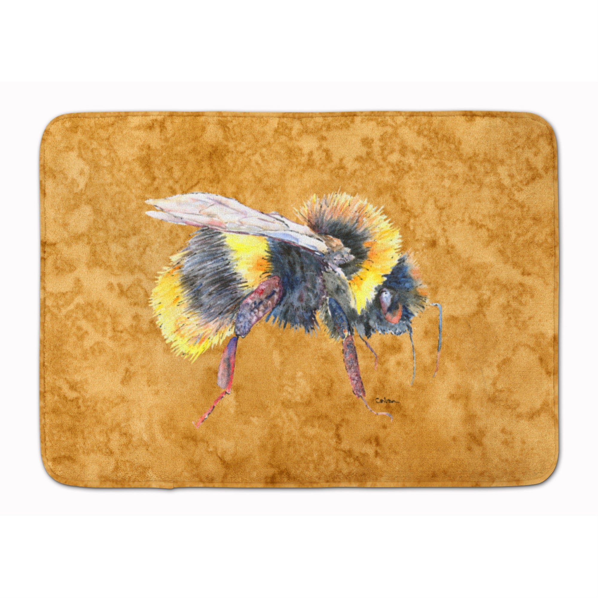 Caroline'S Treasures Bee On Gold Floor Mat, 19 X 27, Multicolor