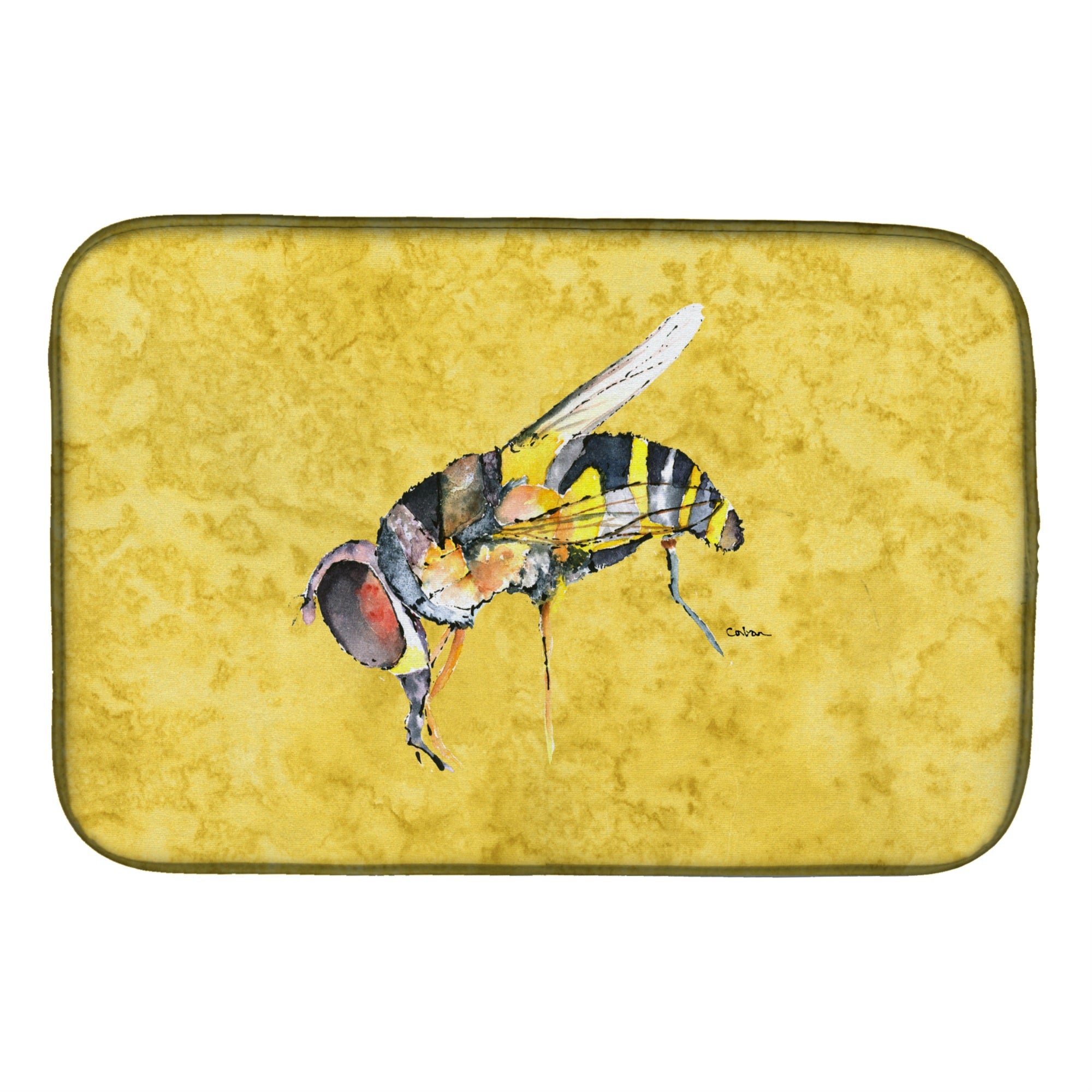 Caroline'S Treasures Bee Dish Drying Mat, 14 X 21, Multicolor