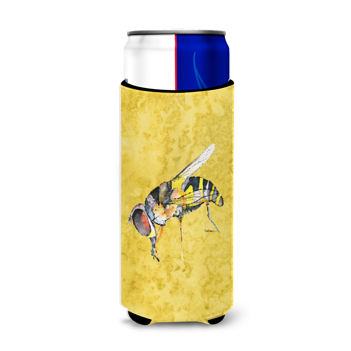 Bee On Yellow Ultra Beverage Insulators For Slim Cans 8851Muk