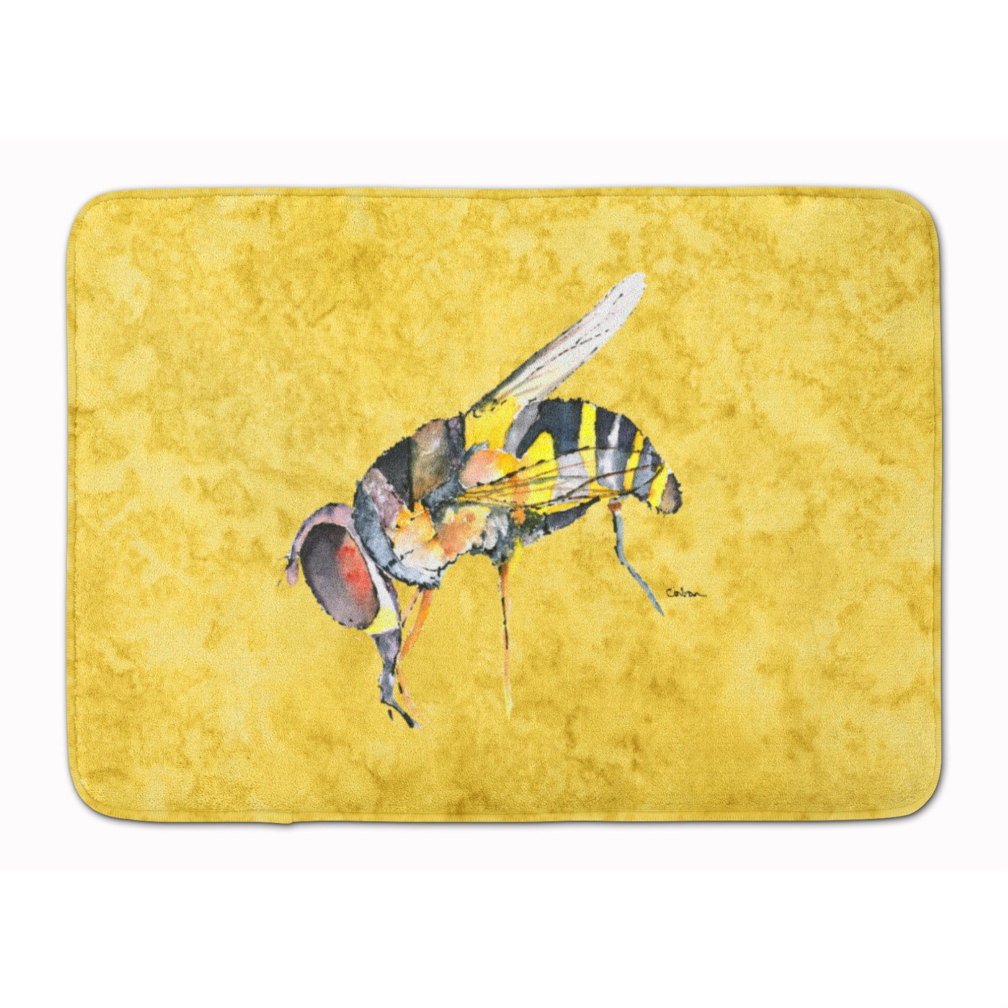 Caroline'S Treasures Bee On Yellow Floor Mat, 19 X 27, Multicolor