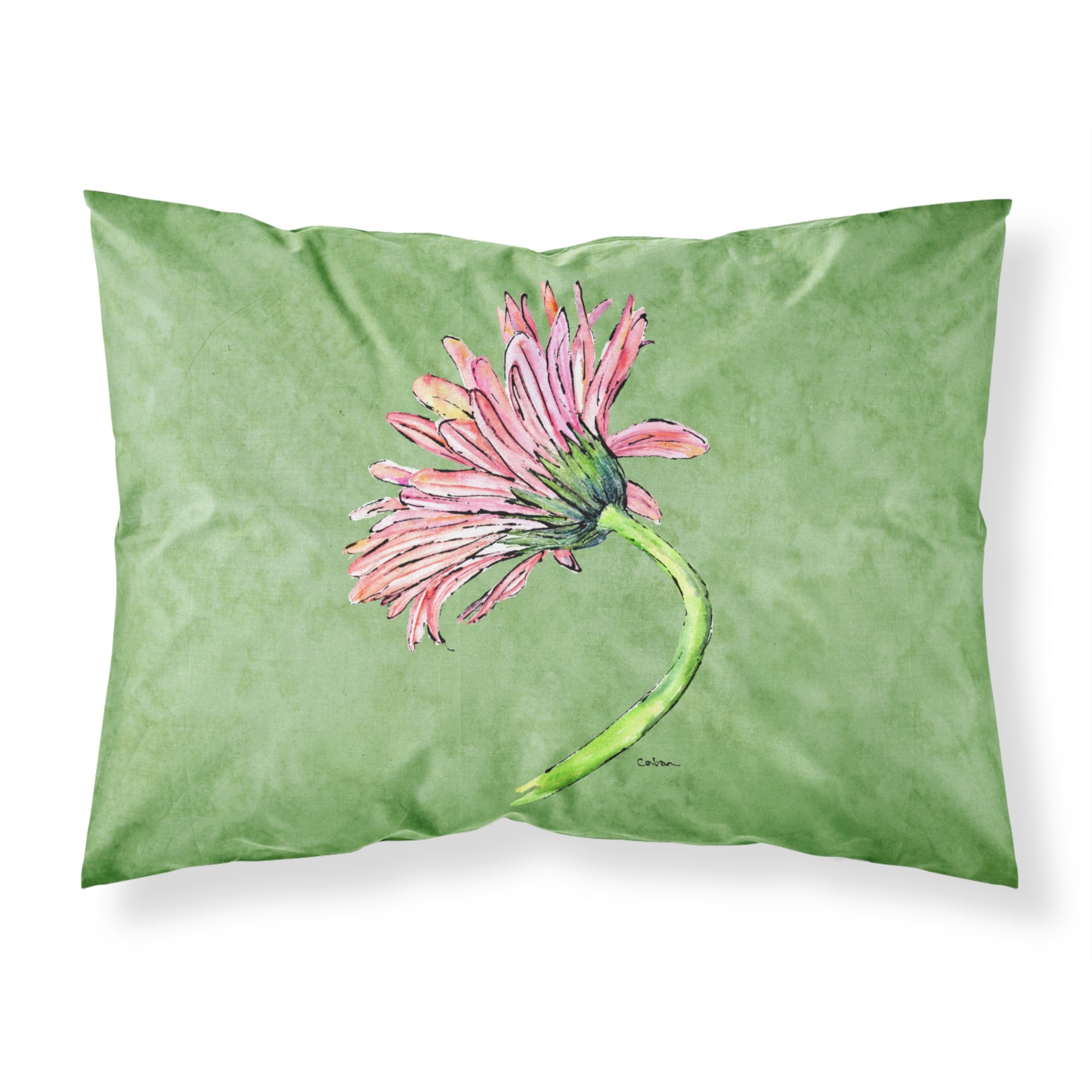 Caroline'S Treasures 8853Pillowcase Gerber Daisy Pink Moisture Wicking Fabric Standard Pillowcase, Large, Multicolor