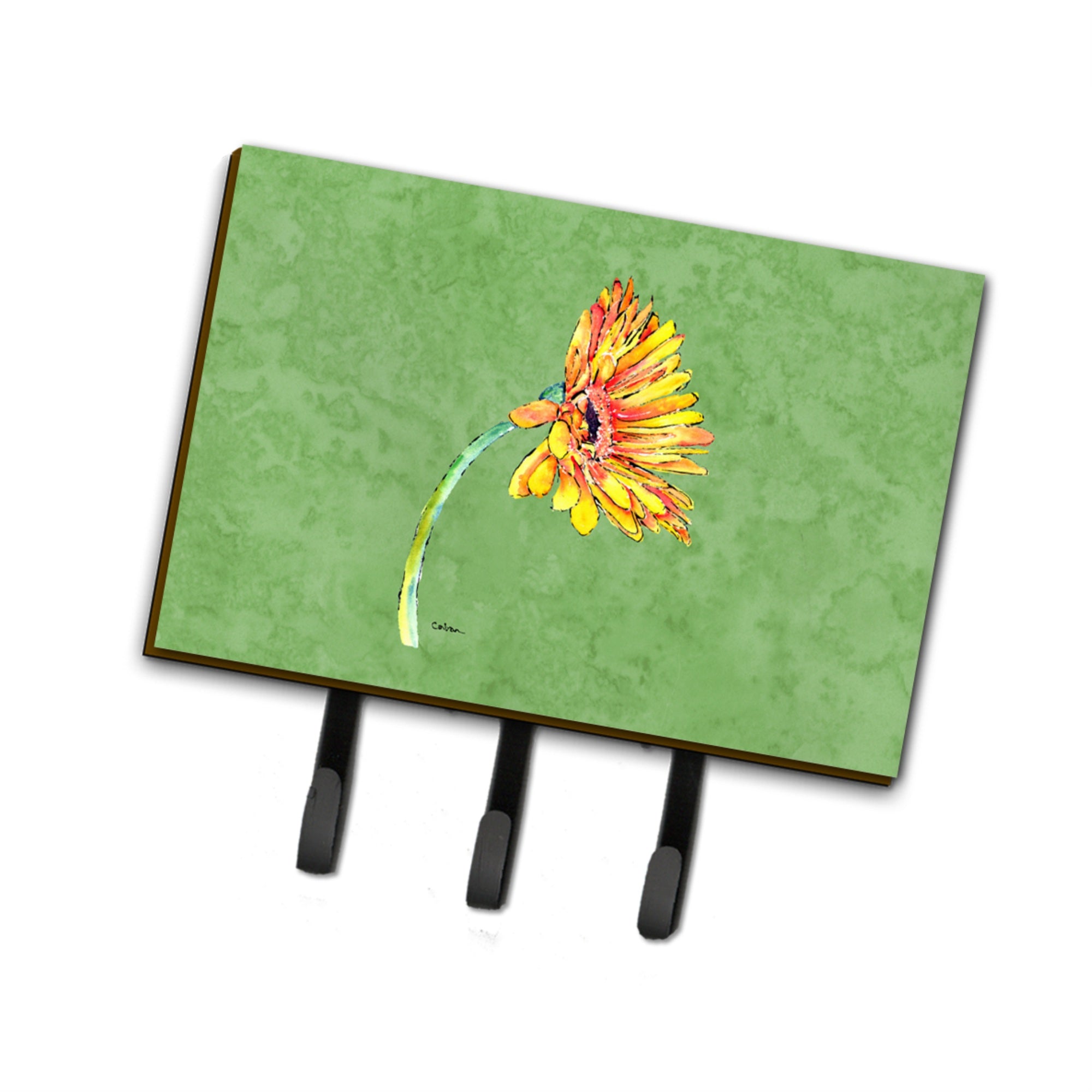 Caroline'S Treasures 8854Th68 Gerber Daisy Orange Leash Or Key Holder, Large, Multicolor