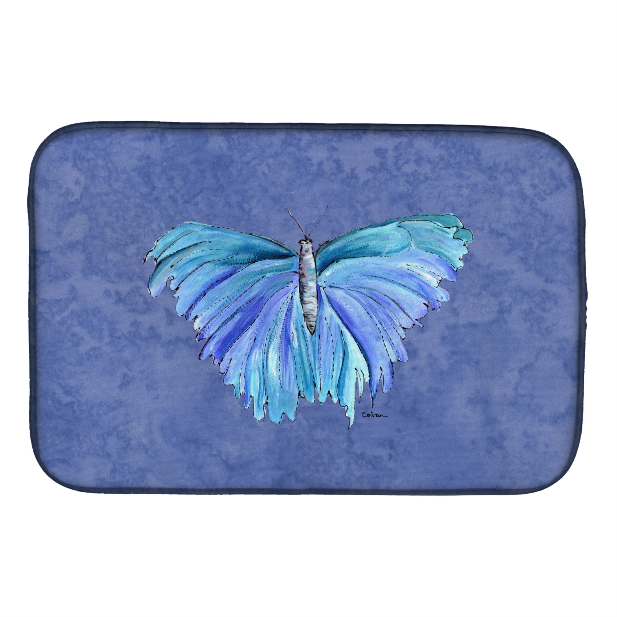 Caroline'S Treasures Butterfly On Slate Dish Drying Mat, 14 X 21, Multicolor