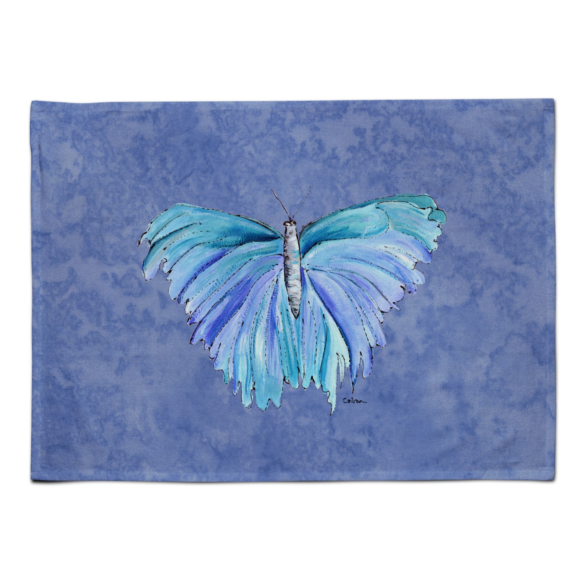 Caroline'S Treasures 8855Plmt Butterfly On Slate Blue Fabric Placemat, Multicolor