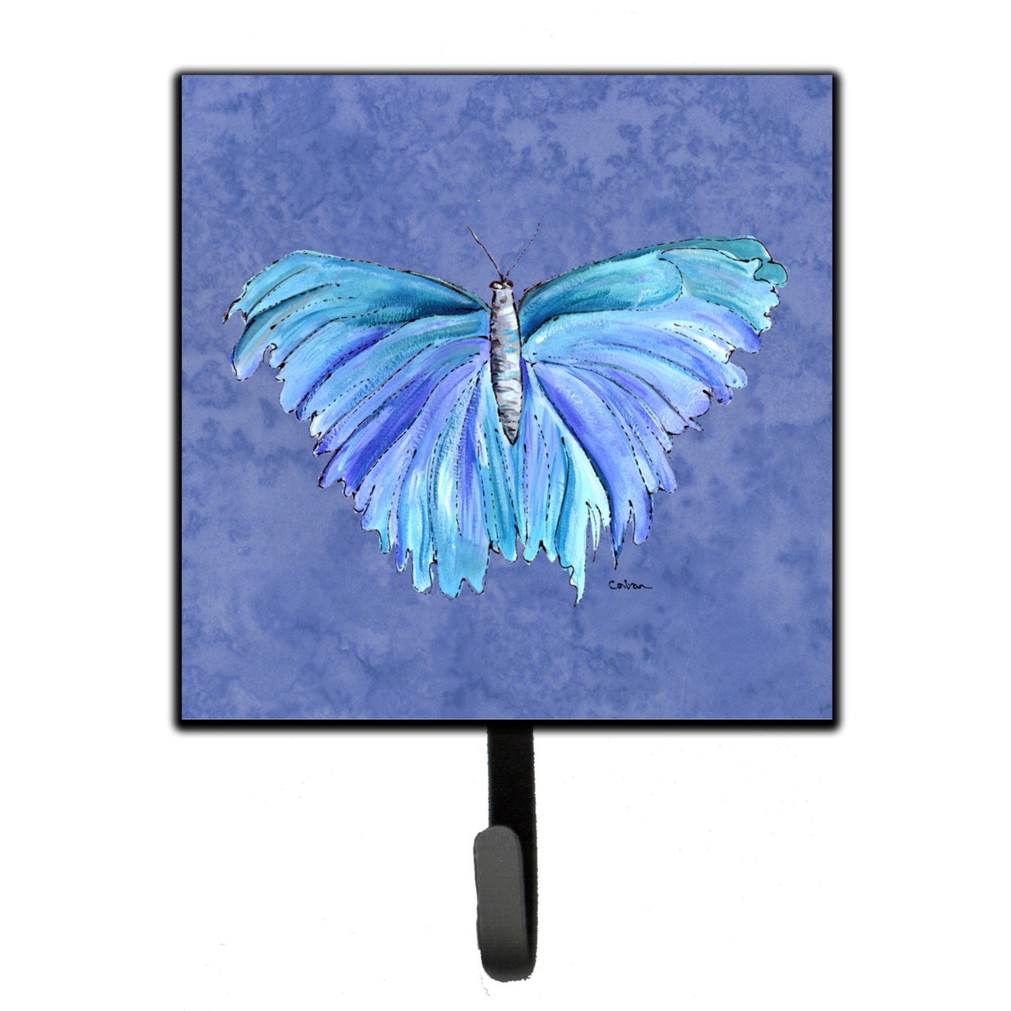 Caroline'S Treasures 8855Sh4 Butterfly On Slate Blue Leash Or Key Holder, Small, Multicolor