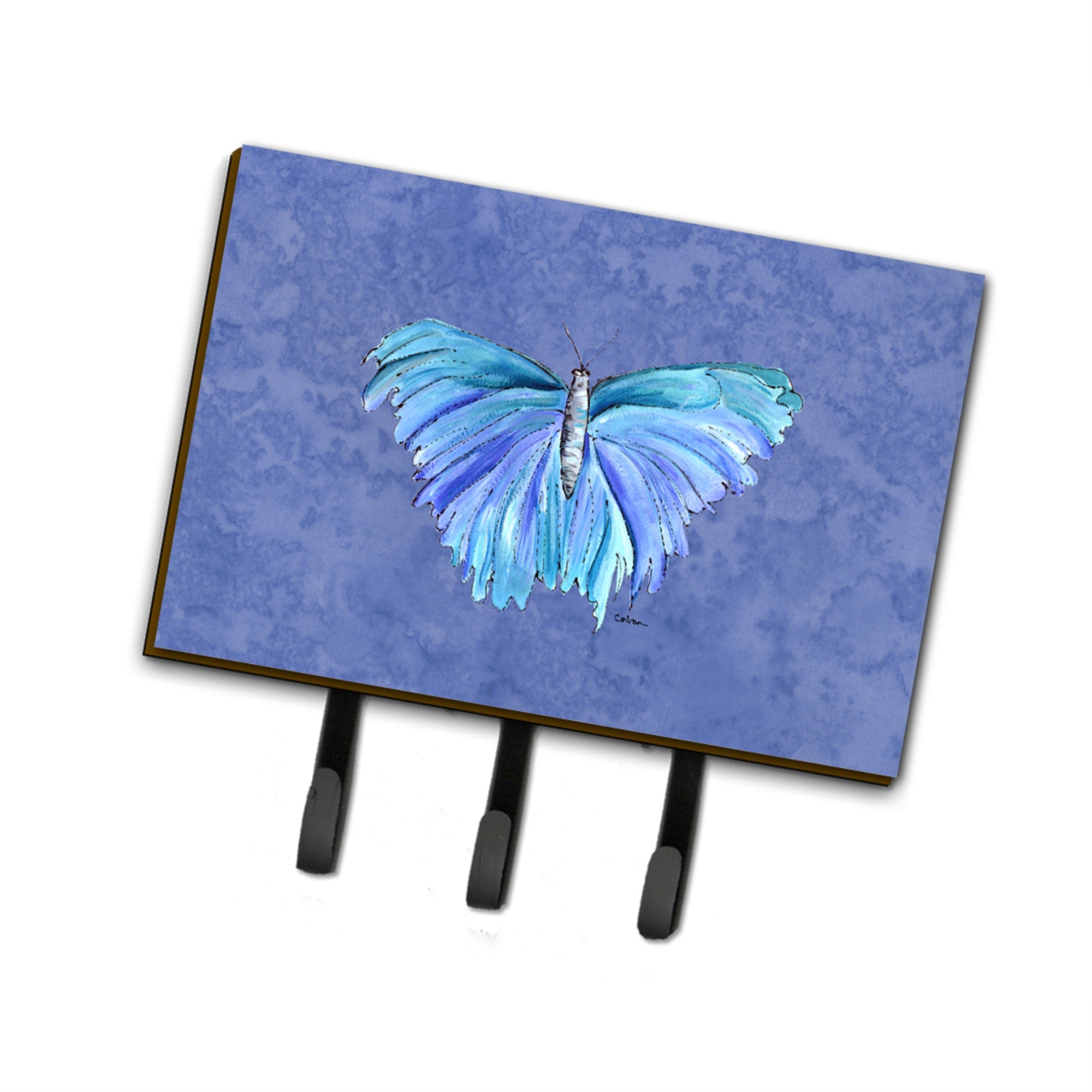Caroline'S Treasures 8855Th68 Butterfly On Slate Blue Leash Or Key Holder, Large, Multicolor