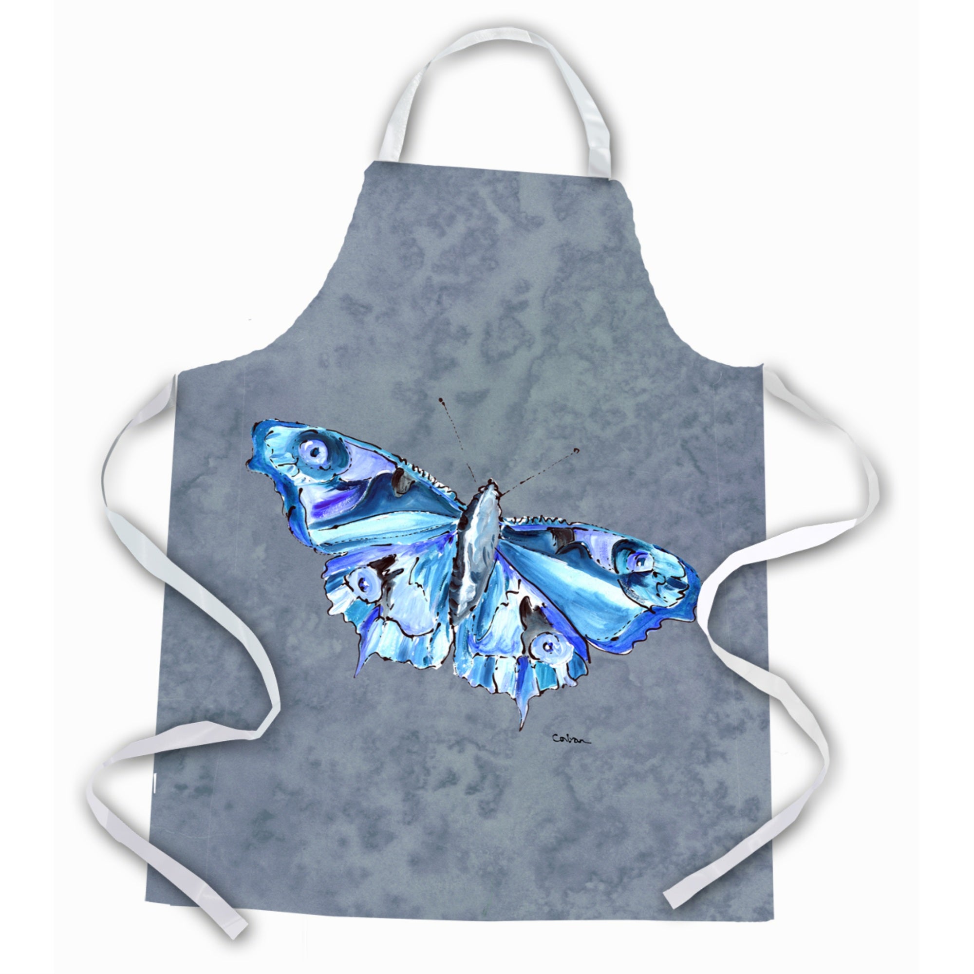 Caroline'S Treasures 8856Apron Butterfly On Gray Apron, Large, Multicolor