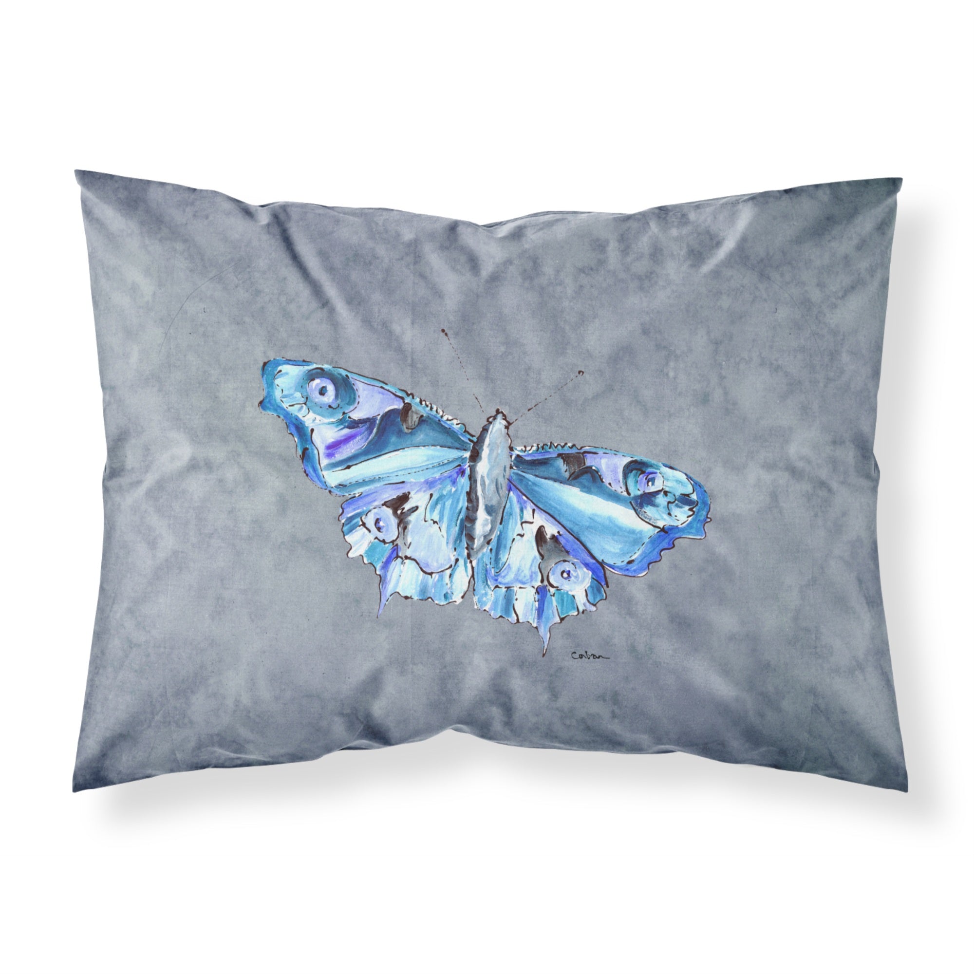 Caroline'S Treasures 8856Pillowcase Butterfly On Gray Moisture Wicking Fabric Standard Pillowcase, Large, Multicolor