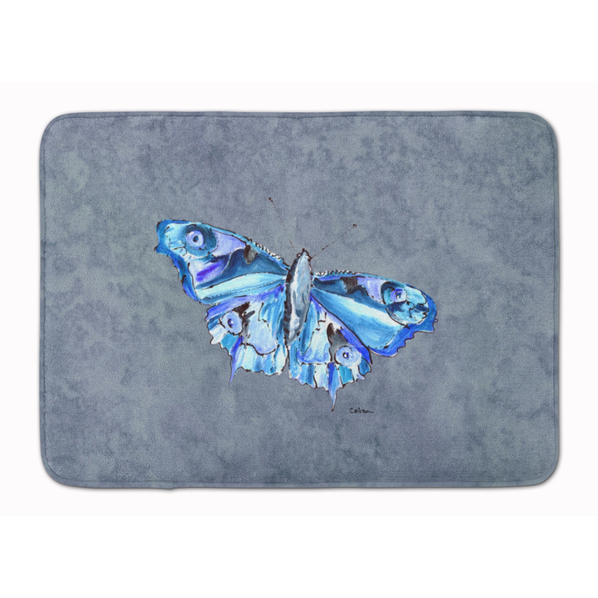 Caroline'S Treasures Butterfly On Gray Floor Mat, 19 X 27, Multicolor