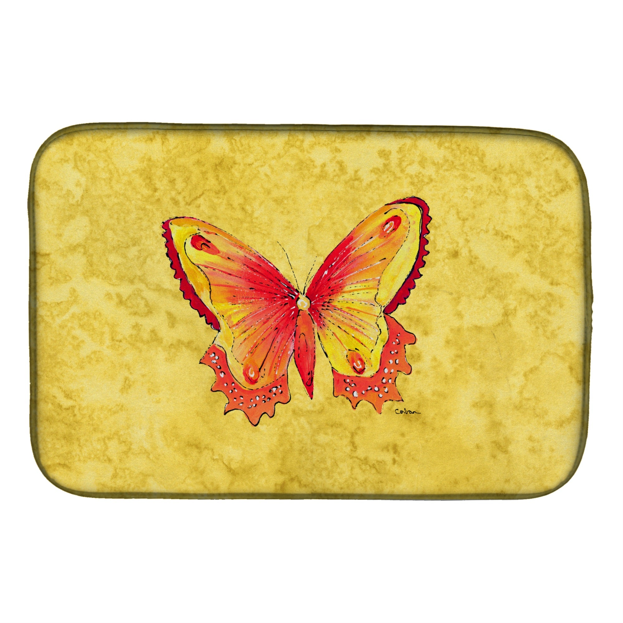 Caroline'S Treasures Butterfly Dish Drying Mat, 14 X 21, Multicolor