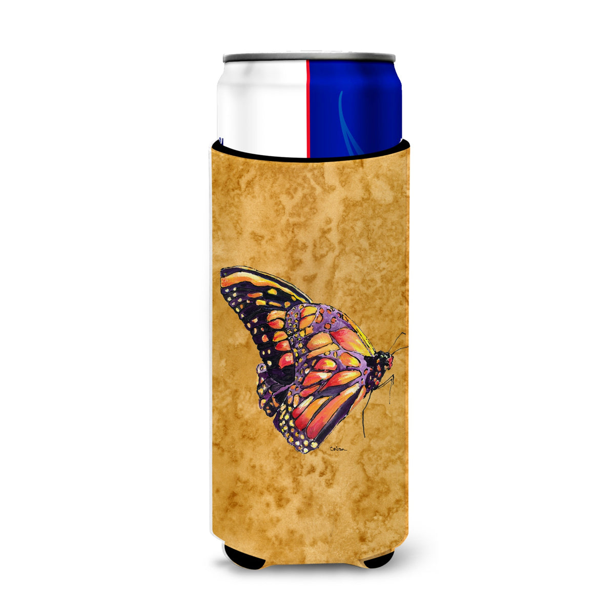 Butterfly On Gold Ultra Beverage Insulators For Slim Cans 8858Muk