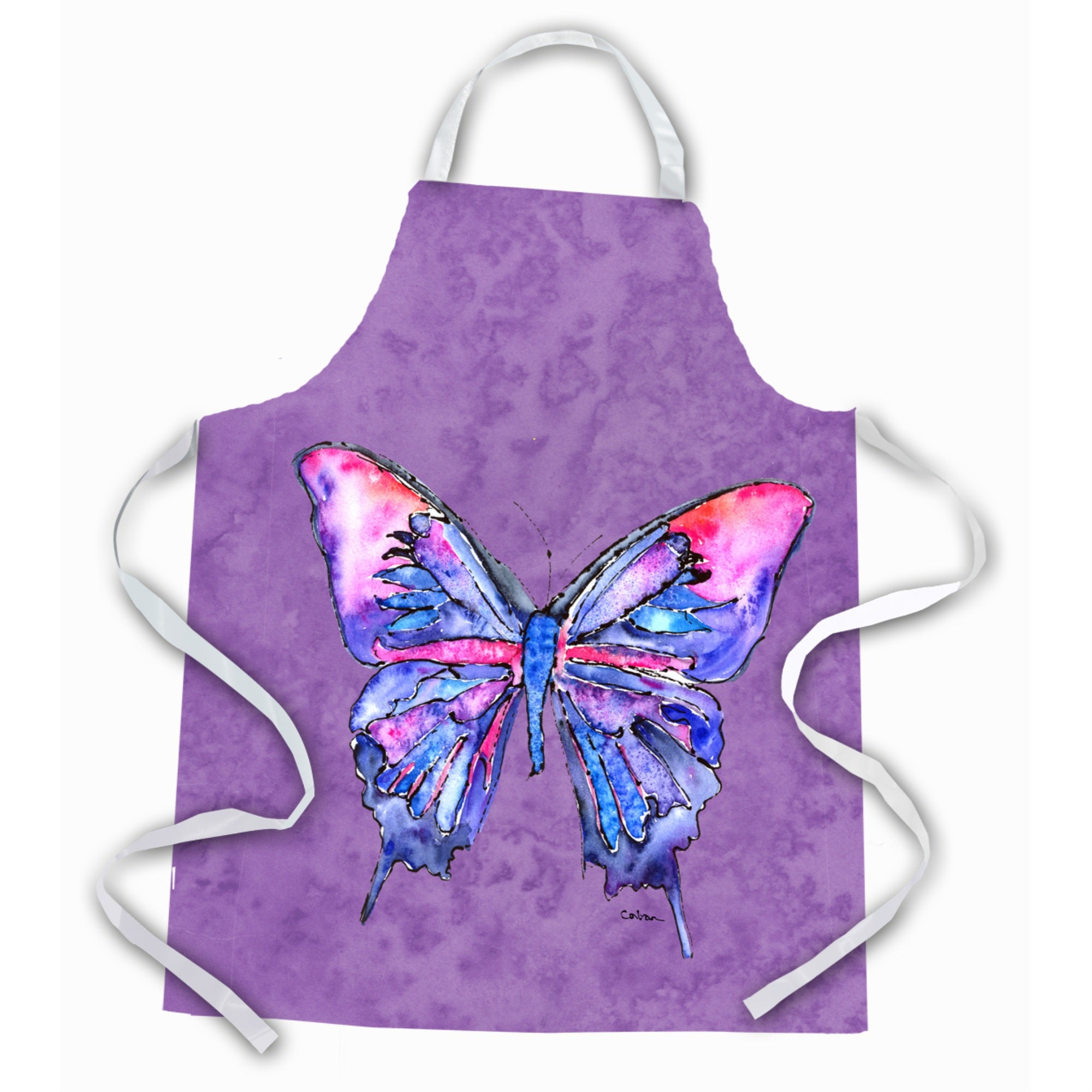 Caroline'S Treasures 8860Apron Butterfly On Purple Apron, Large, Multicolor
