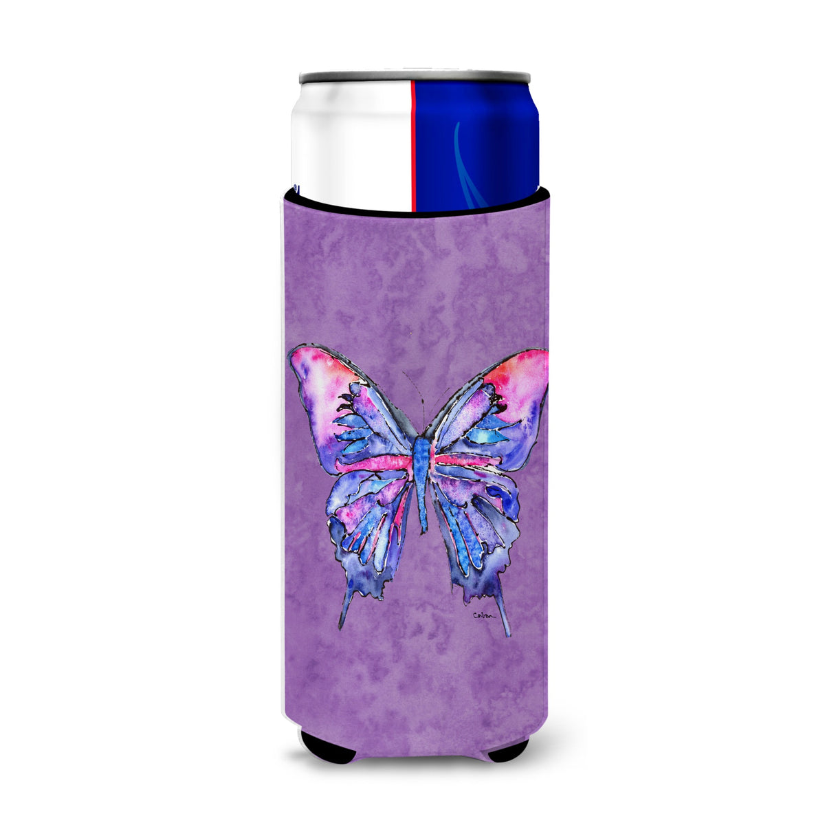 Butterfly On Purple Ultra Beverage Insulators For Slim Cans 8860Muk