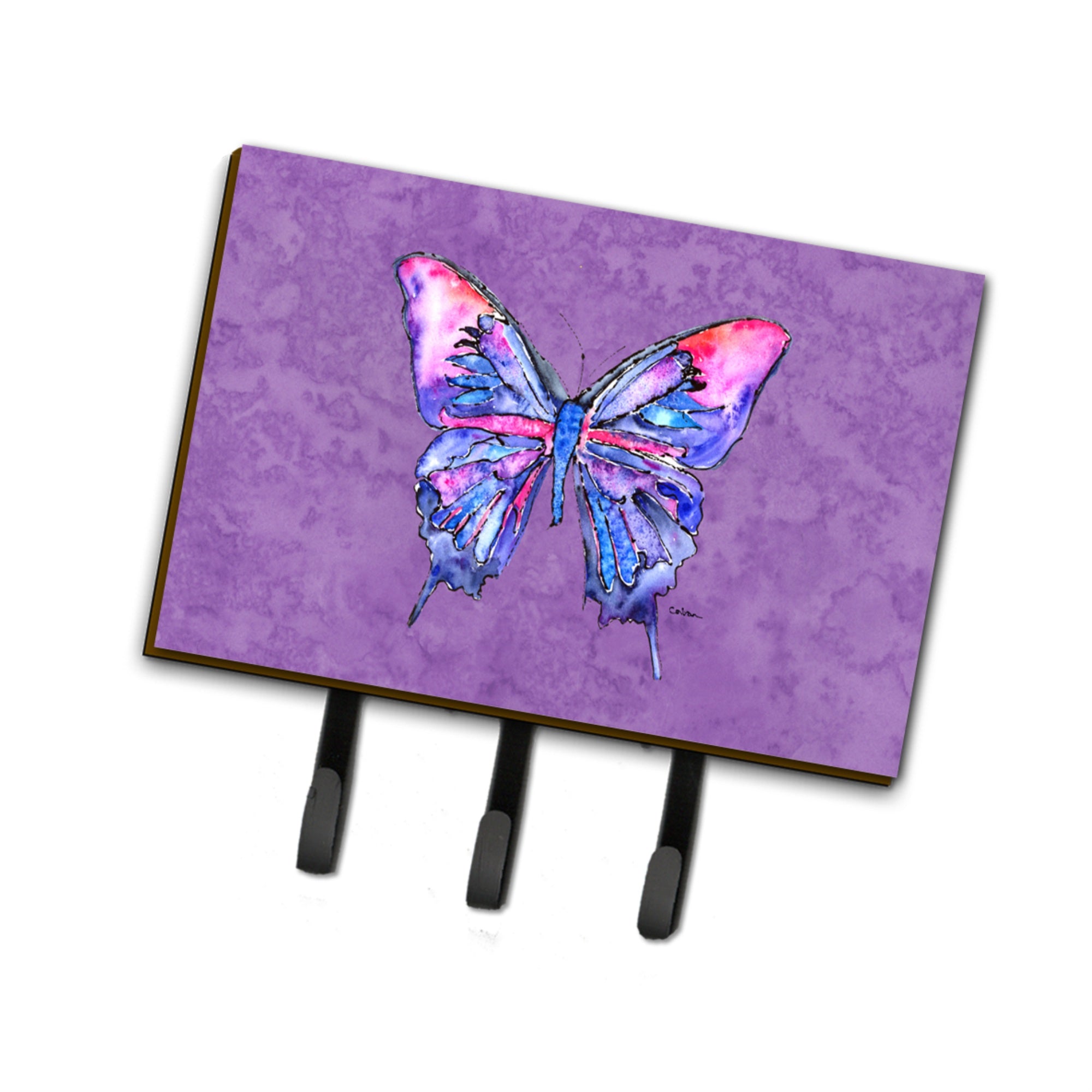Caroline'S Treasures 8860Th68 Butterfly On Purple Leash Or Key Holder, Large, Multicolor