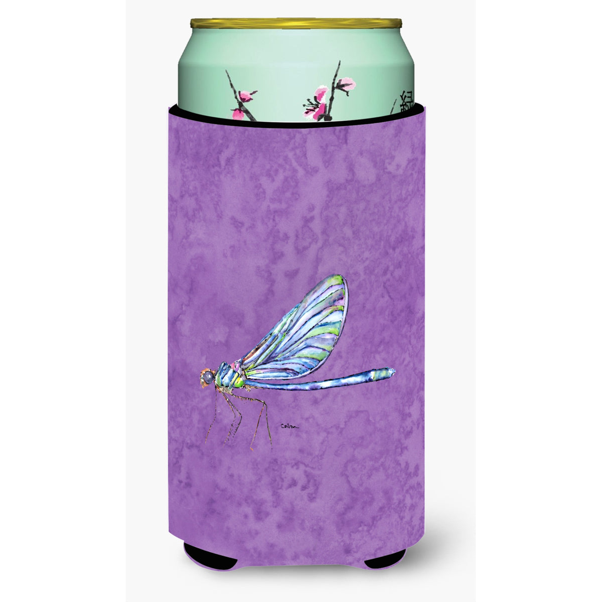 Dragonfly On Purple  Tall Boy Beverage Insulator Beverage Insulator Hugger
