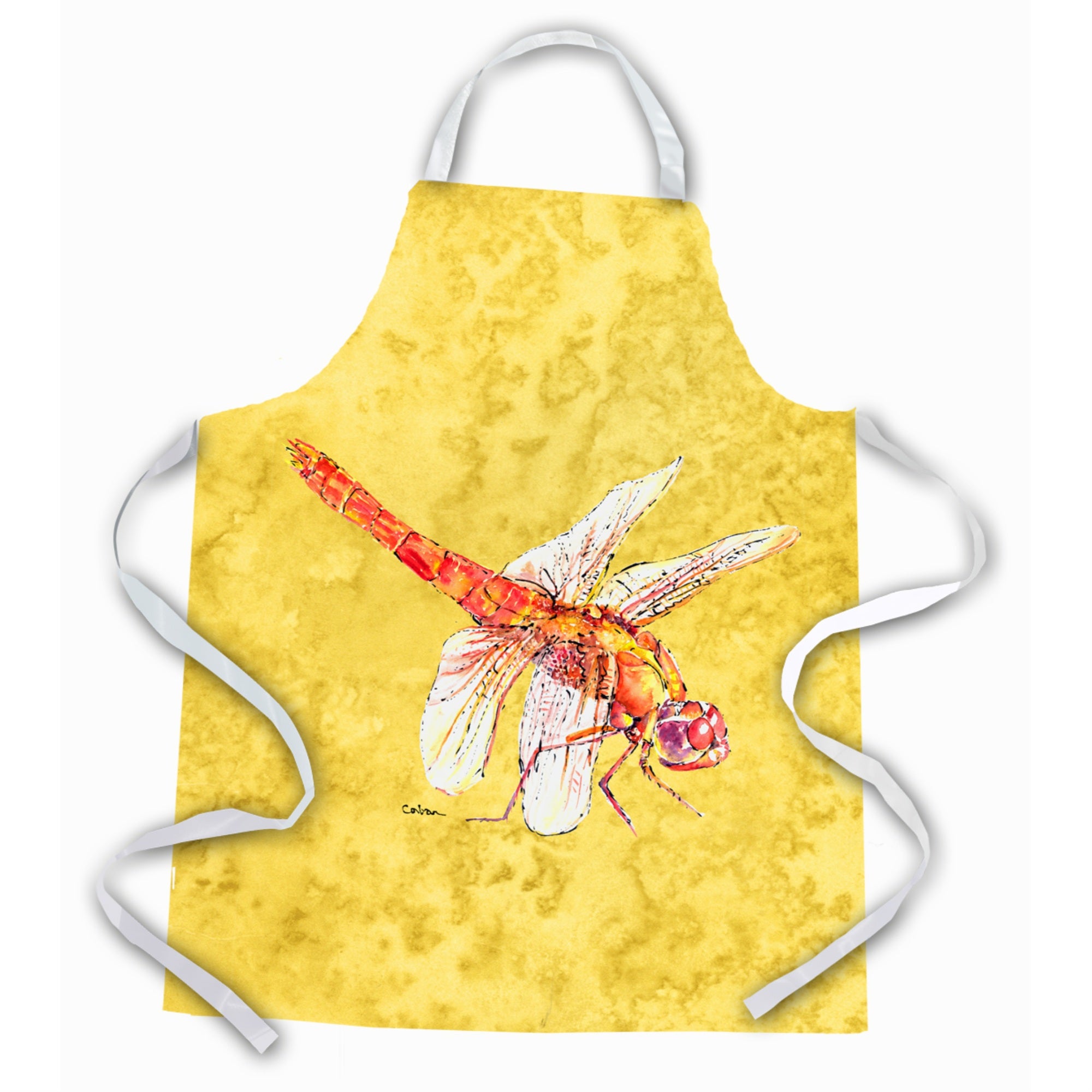 Caroline'S Treasures 8866Apron Dragonfly On Yellow Apron, Large, Multicolor
