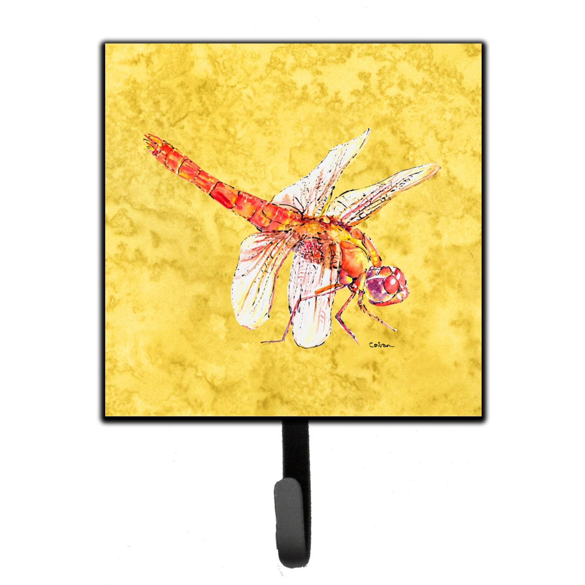 Caroline'S Treasures 8866Sh4 Dragonfly On Yellow Leash Or Key Holder, Small, Multicolor