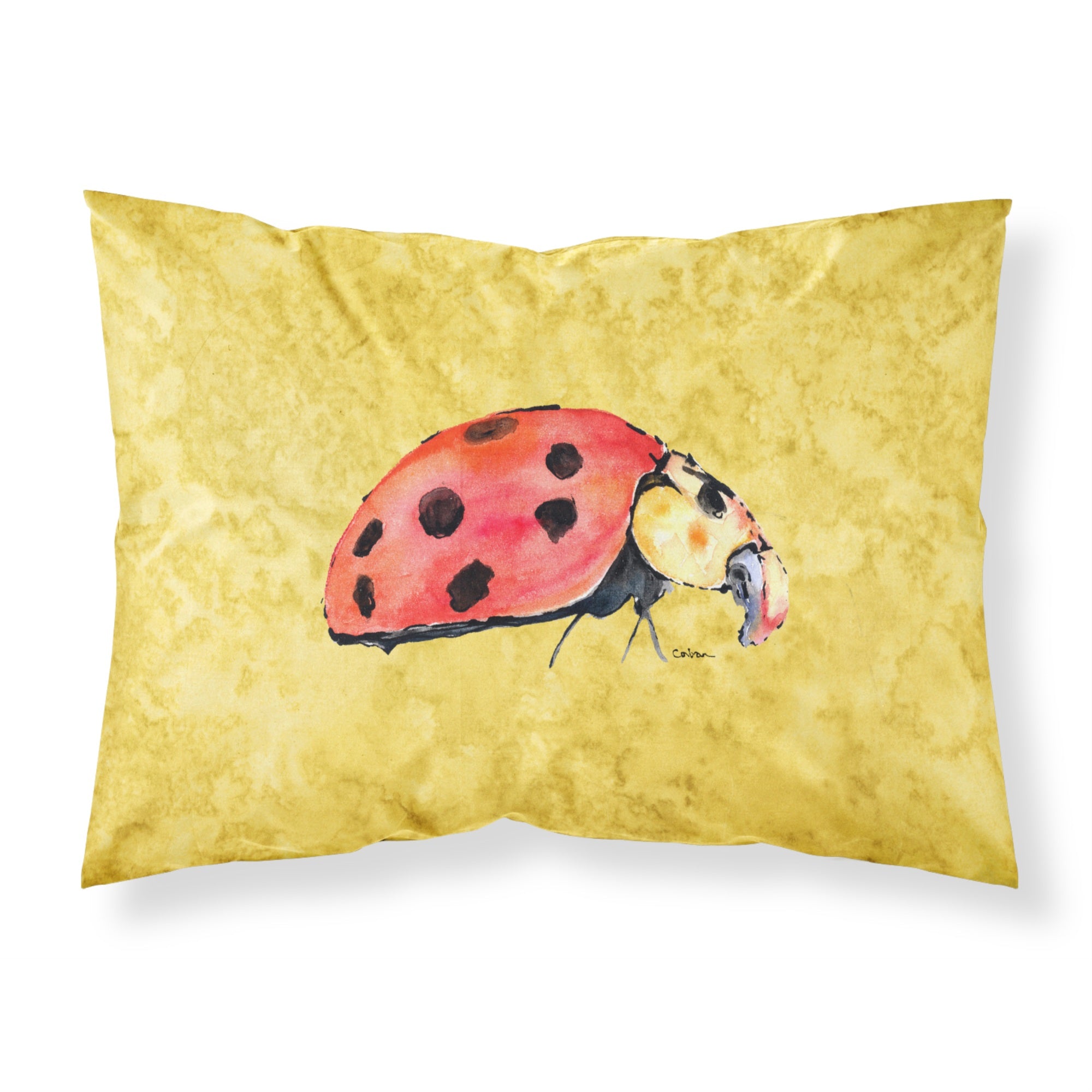 Caroline'S Treasures 8867Pillowcase Lady Bug On Yellow Moisture Wicking Fabric Standard Pillowcase, Large, Multicolor