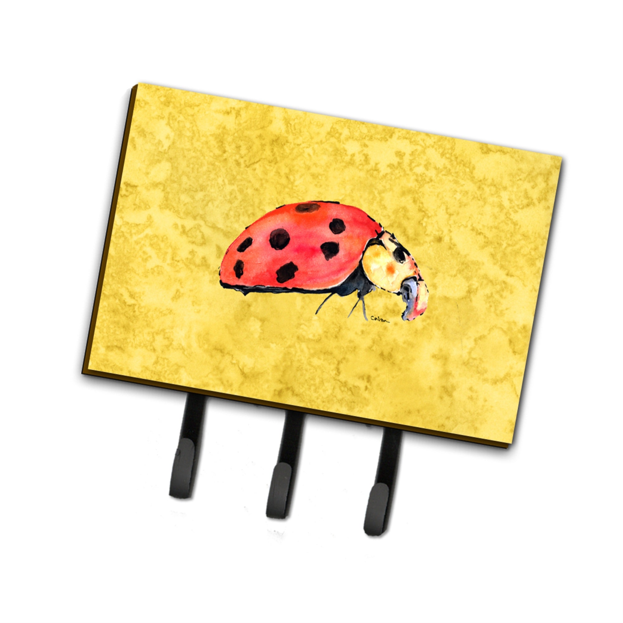 Caroline'S Treasures 8867Th68 Lady Bug On Yellow Leash Or Key Holder, Large, Multicolor