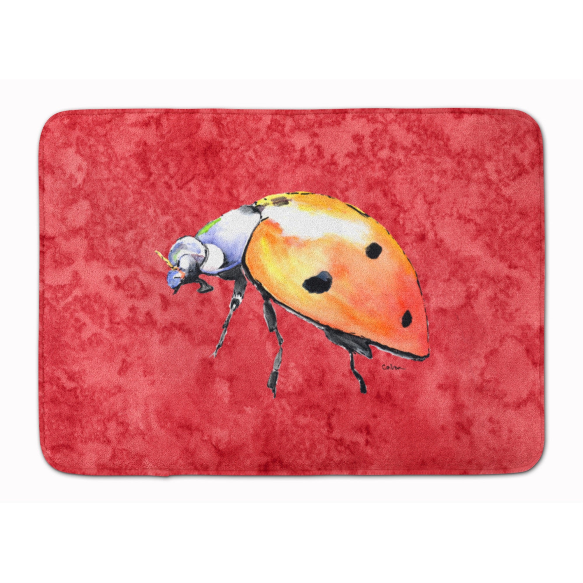 Caroline'S Treasures Lady Bug On Red Floor Mat, 19 X 27, Multicolor