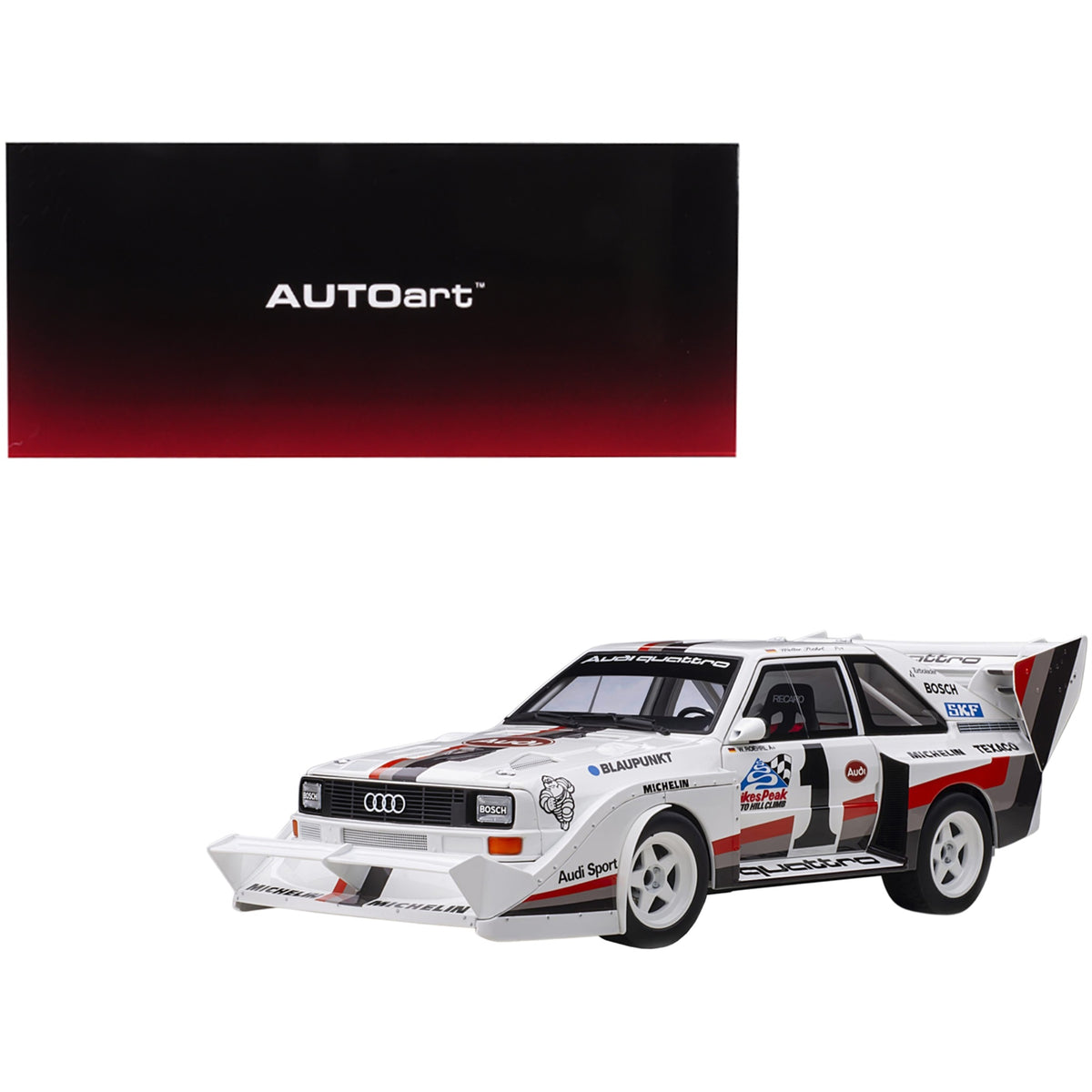 Audi Quattro S1 #1 Walter Roehrl Winner Pikes Peak (1987) 1/18 Model Car By Autoart