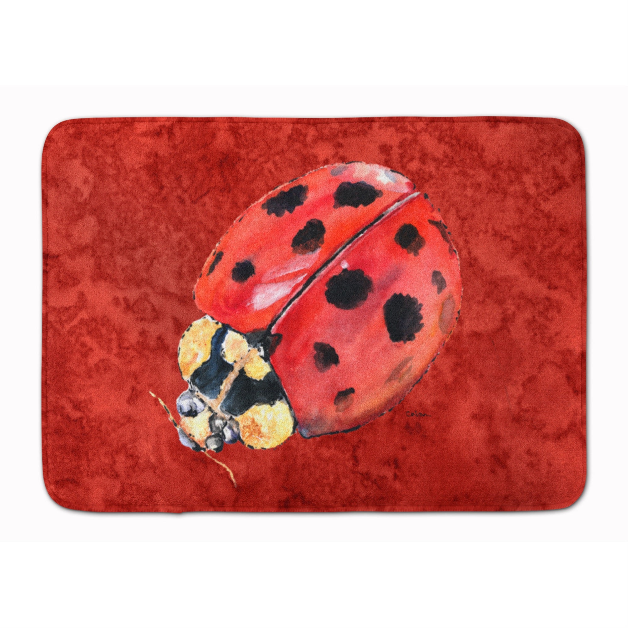 Caroline'S Treasures Lady Bug On Deep Red Floor Mat, 19 X 27, Multicolor