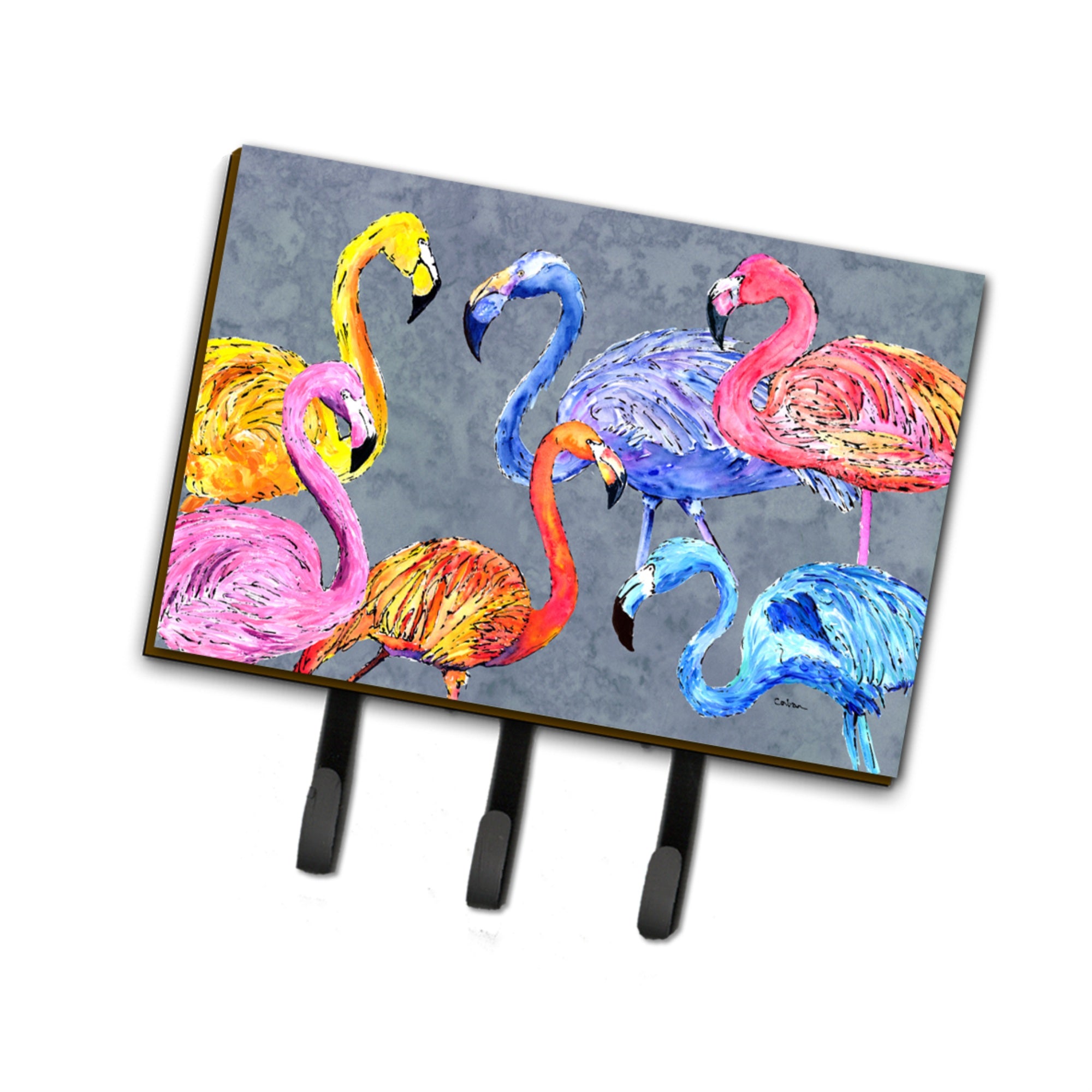 Caroline'S Treasures 8871Th68 Flamingo Six Senses Leash Or Key Holder, Large, Multicolor