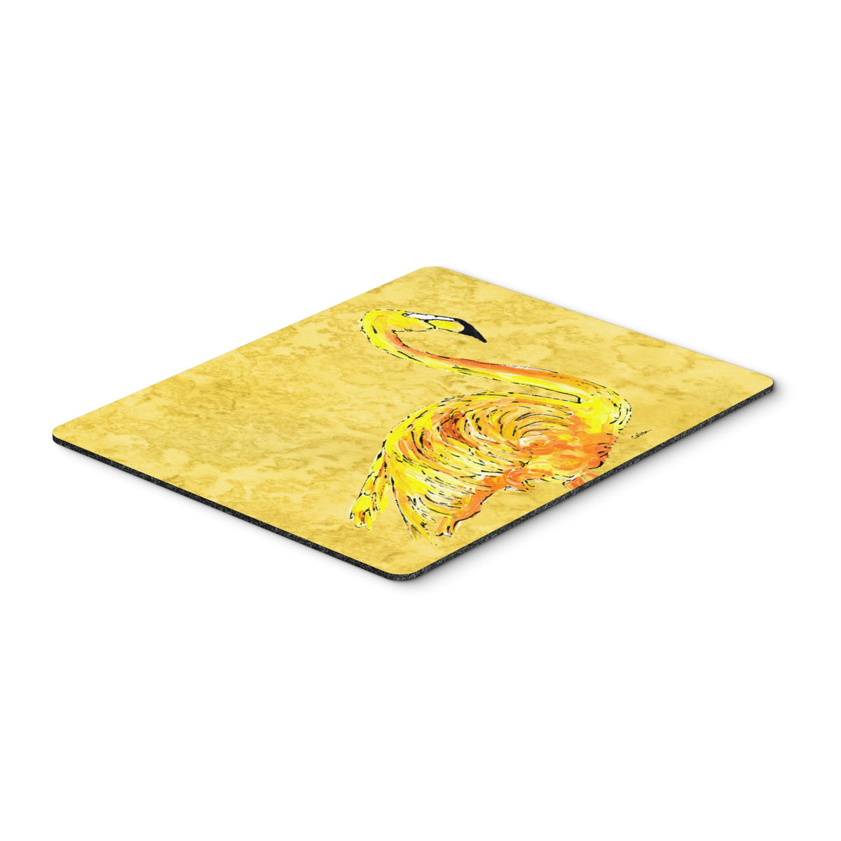 Caroline'S Treasures Flamingo On Yellow Mouse Pad/Hot Pad/Trivet (8872Mp)