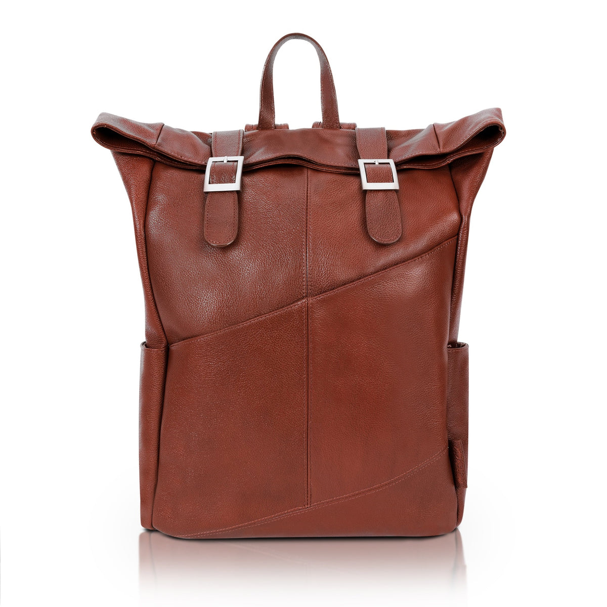 S Series | Kennedy | 17 Leather Dual Access Laptop Backpack - Brown